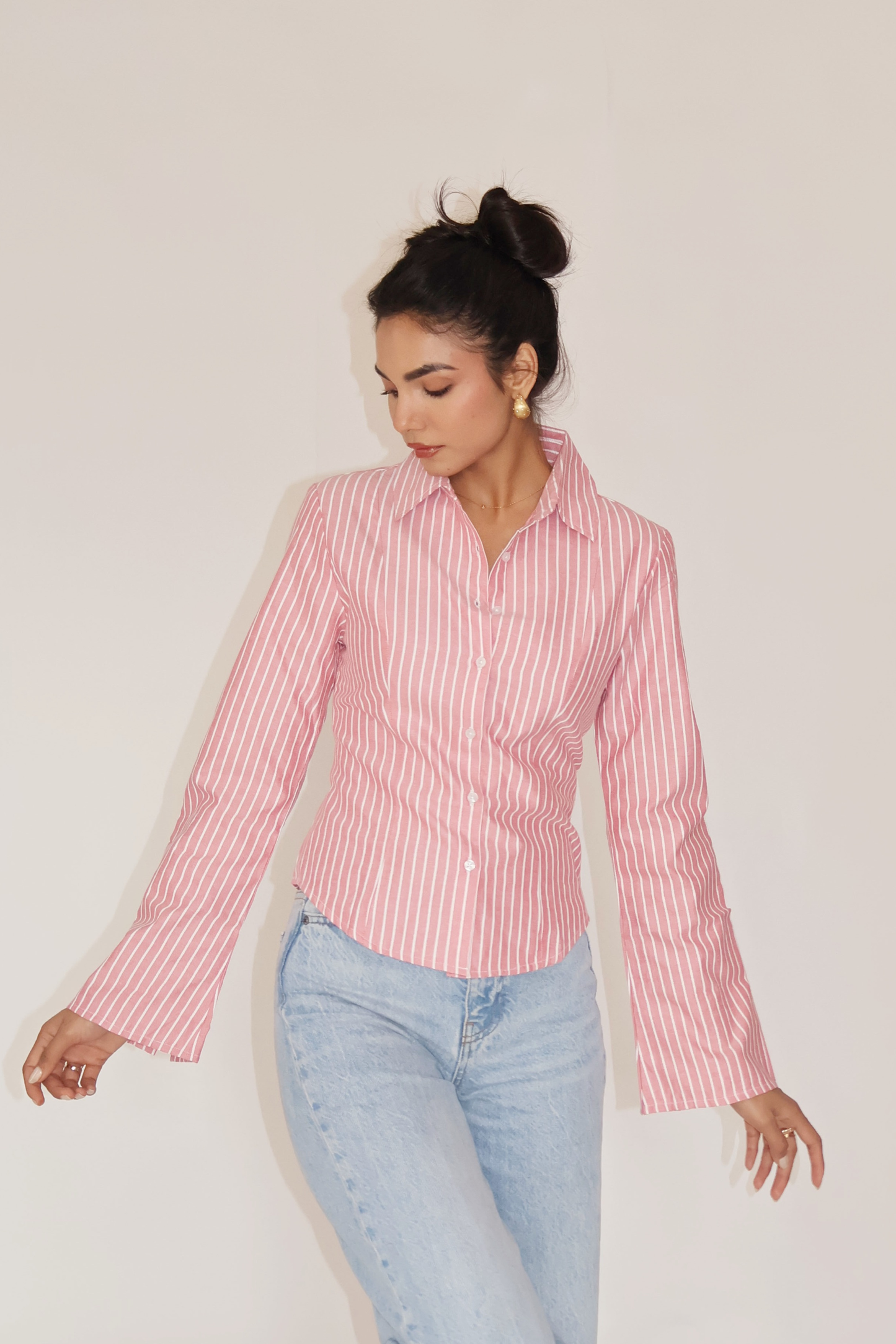 Anku in Red Striped Fitted Shirt – IRIS