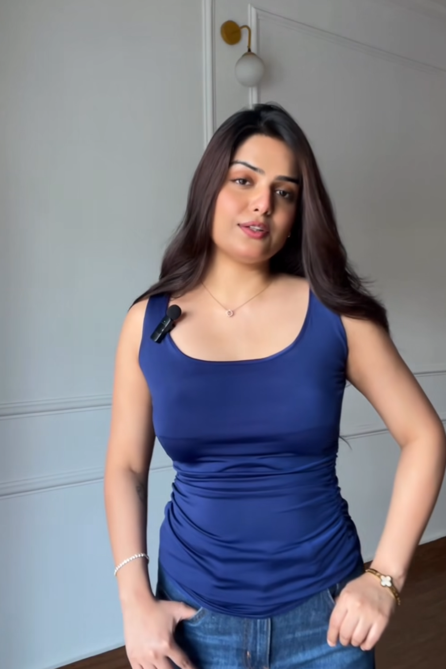 Riya singh in quill top navy