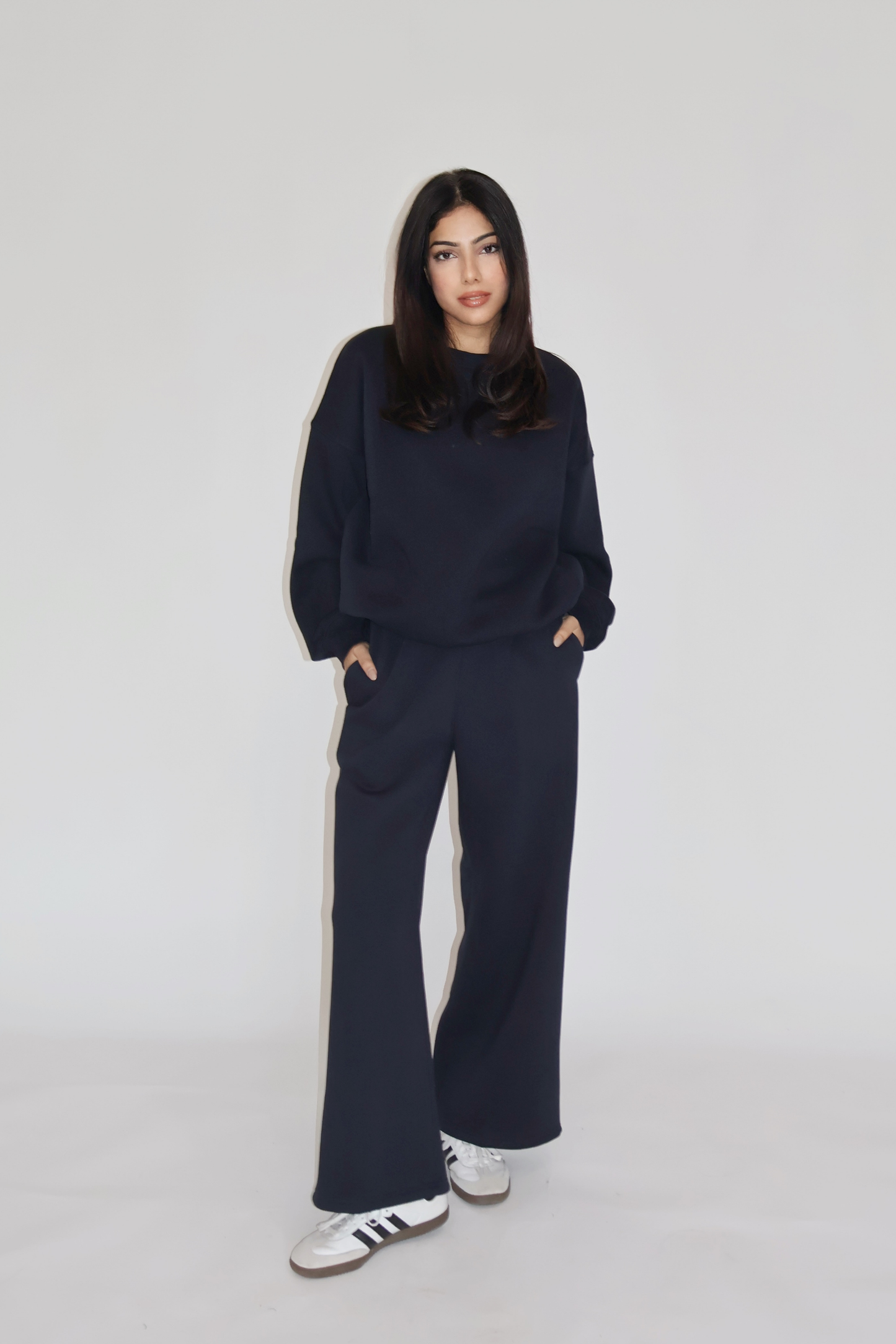 CREWNECK CO-ORD SET - (Navy)