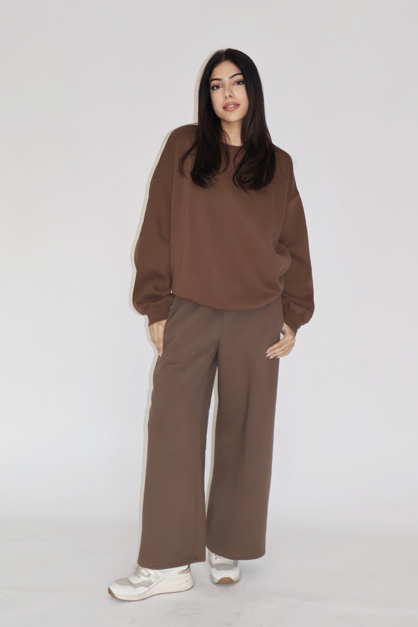 CREWNECK CO-ORD SET - (Brown)