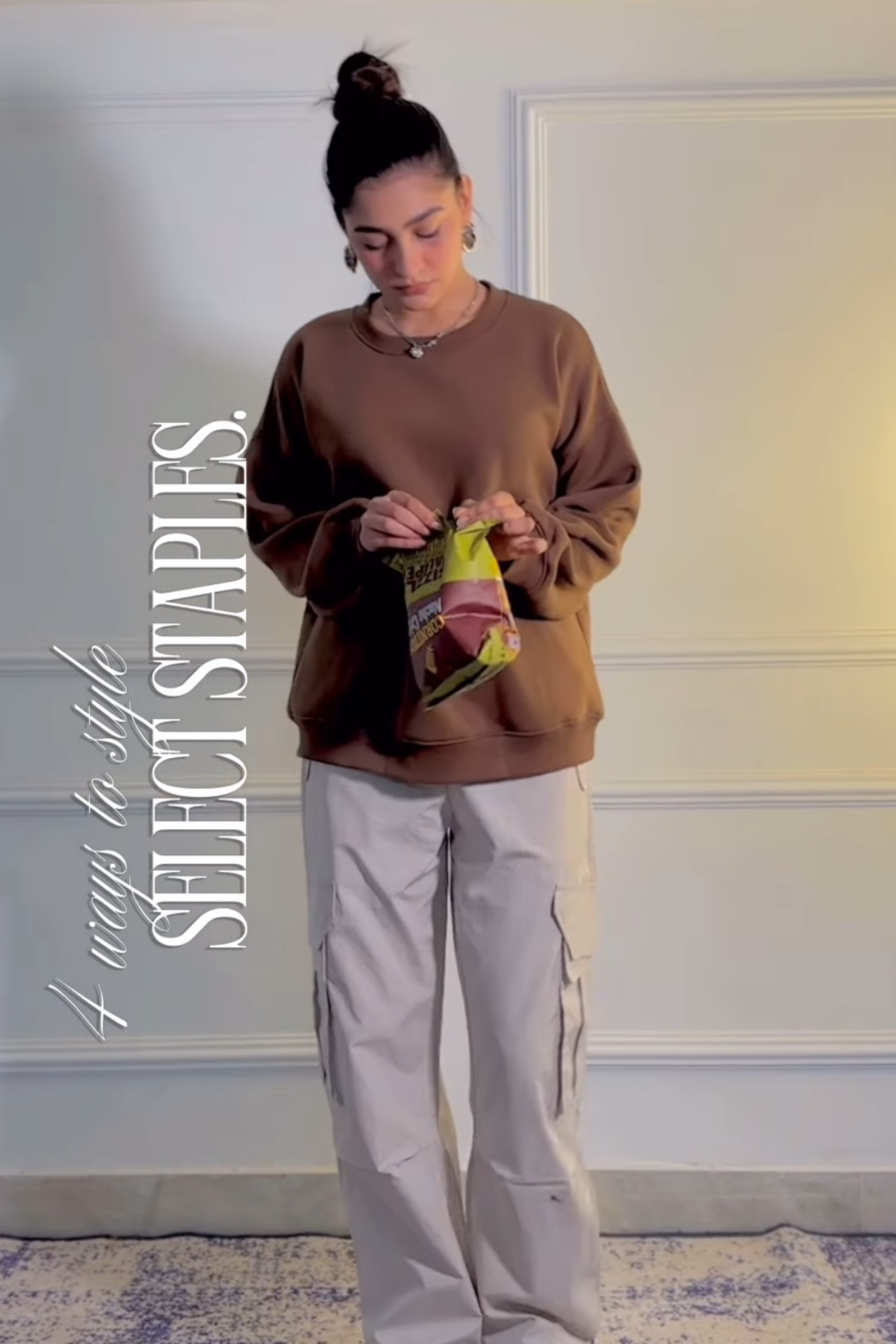 Vanshika in Brown Crewneck Sweatshirt - Butter Soft Crewneck (Coco)