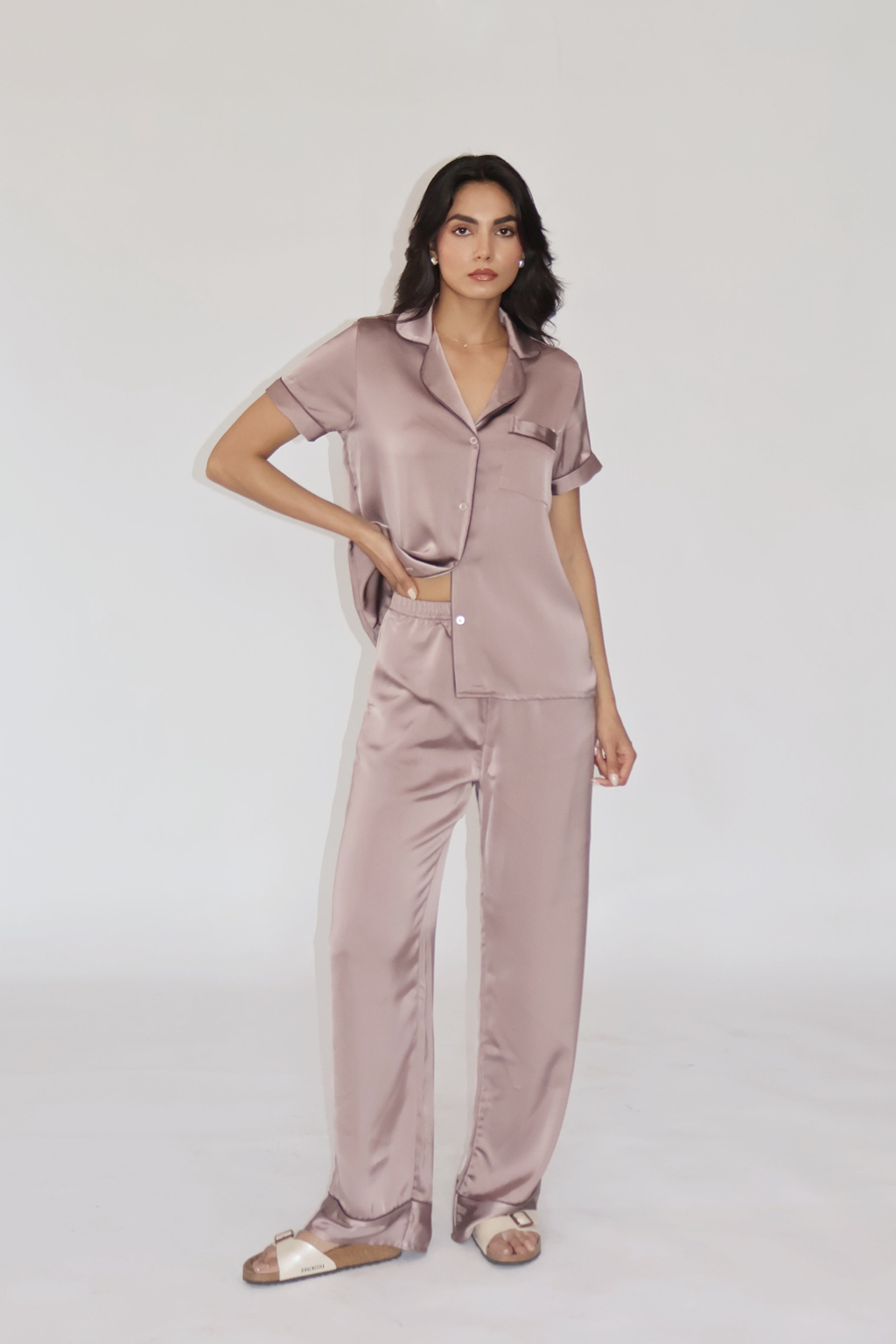 BUTTER SILK PJ SET - (Coco)