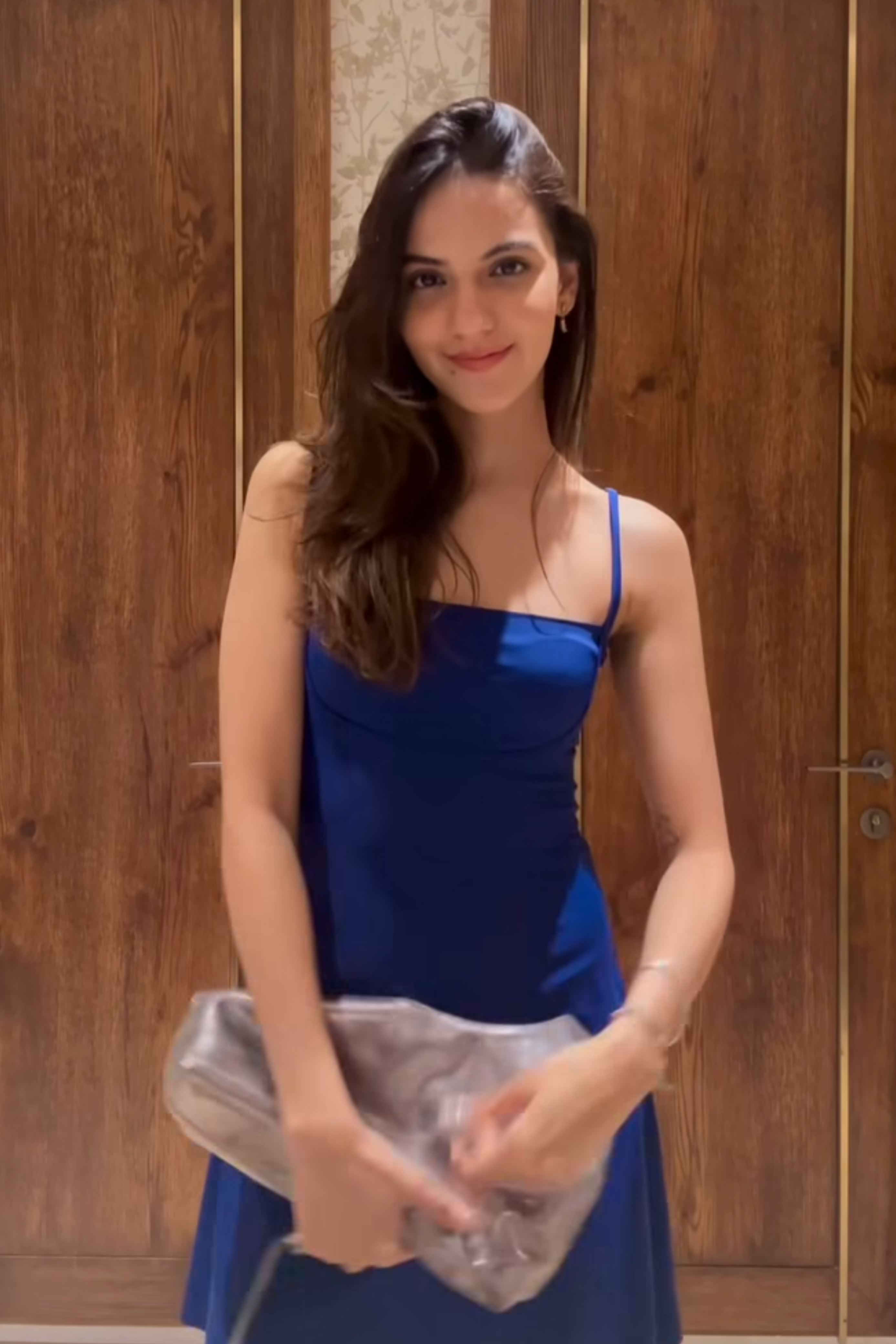 Rida in Blue Square Neck Dress - Shade Dress (Navy)