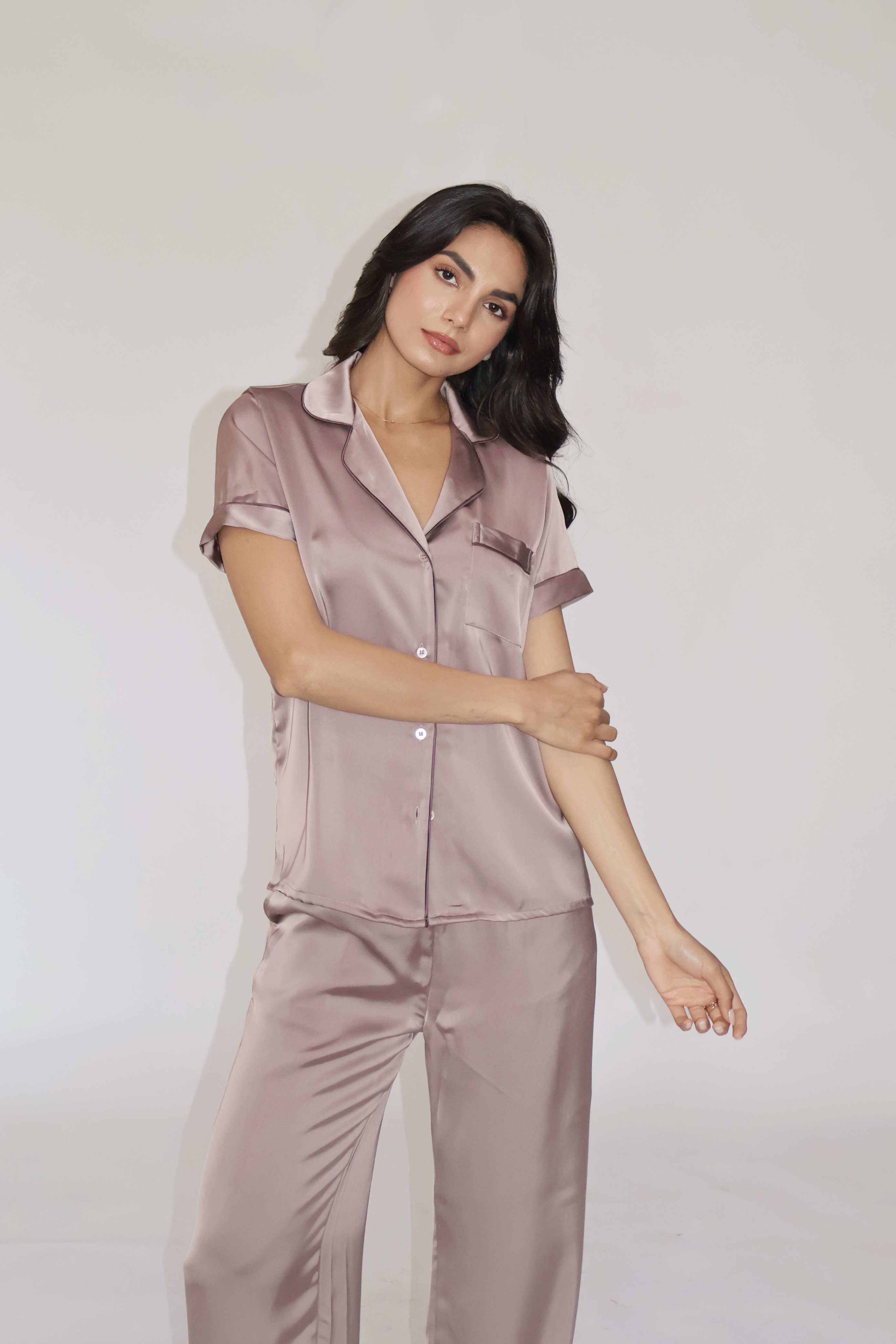 BUTTER SILK PJ SET - (Coco)