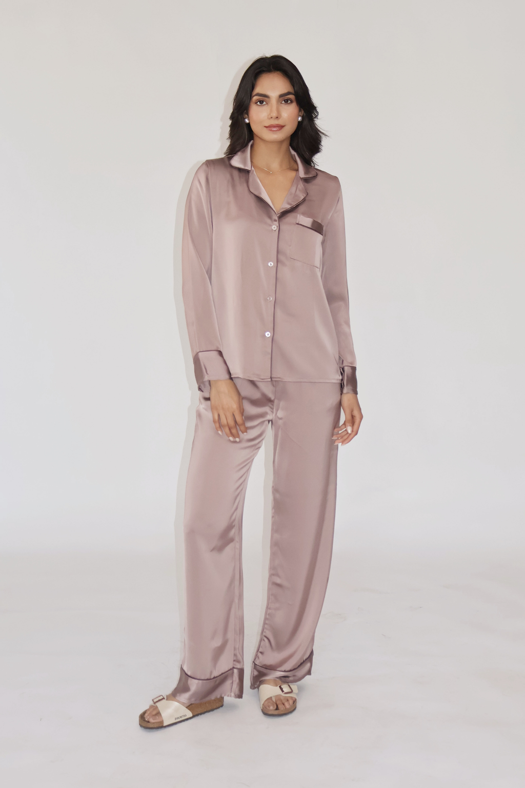 PEARL SILK PJ SET - (Coco)