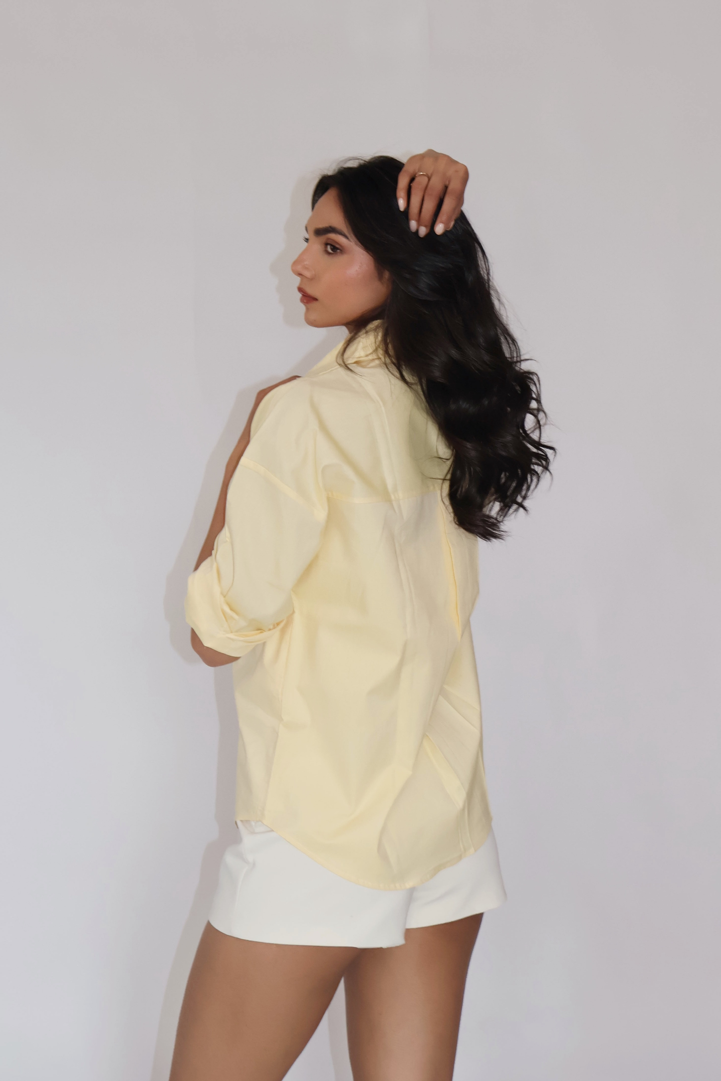 Butter Yellow Solid Oversized Shirt – BREEZE