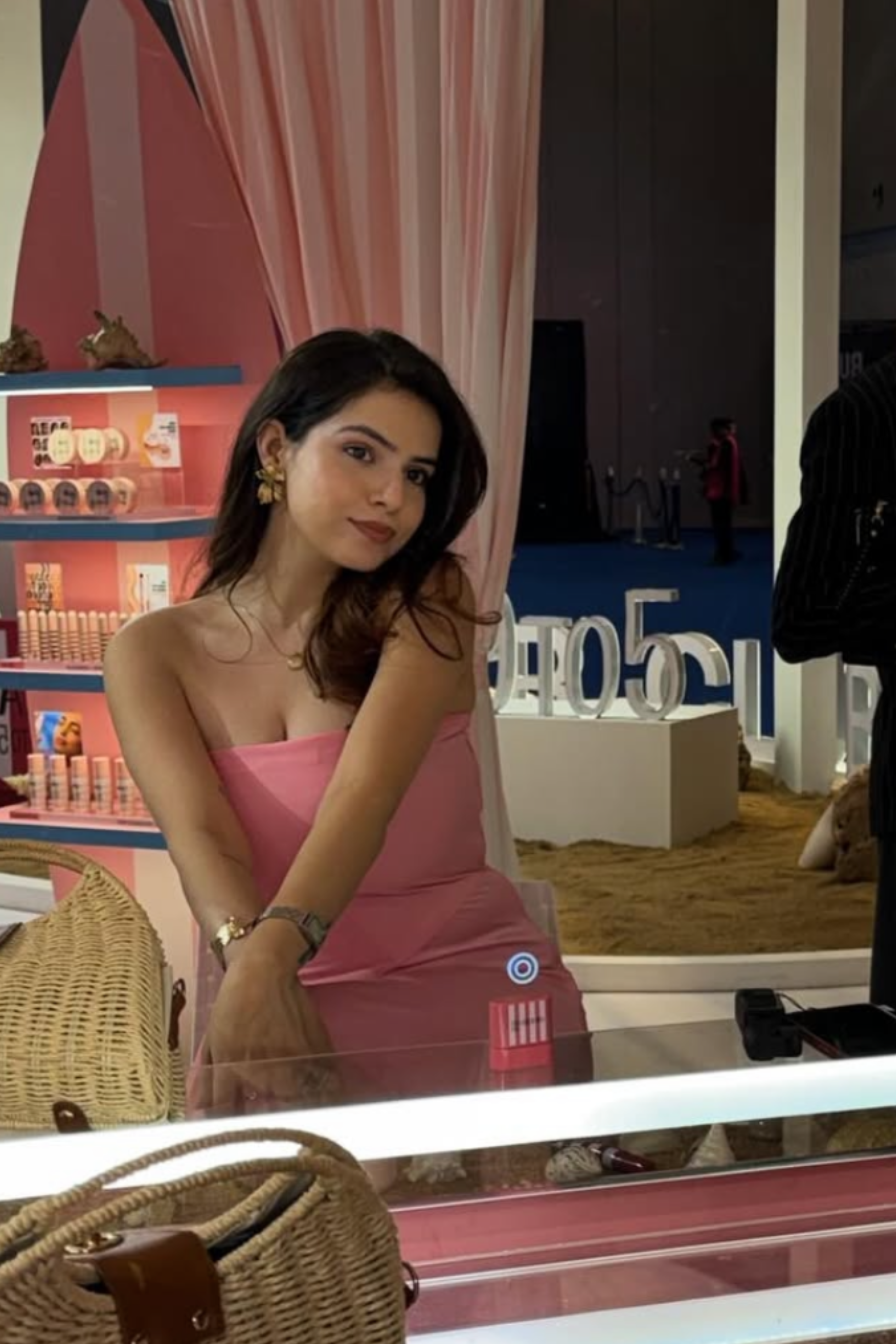 Shreya in Pink Flare Tube Dress - Flow Dress (Flamingo)