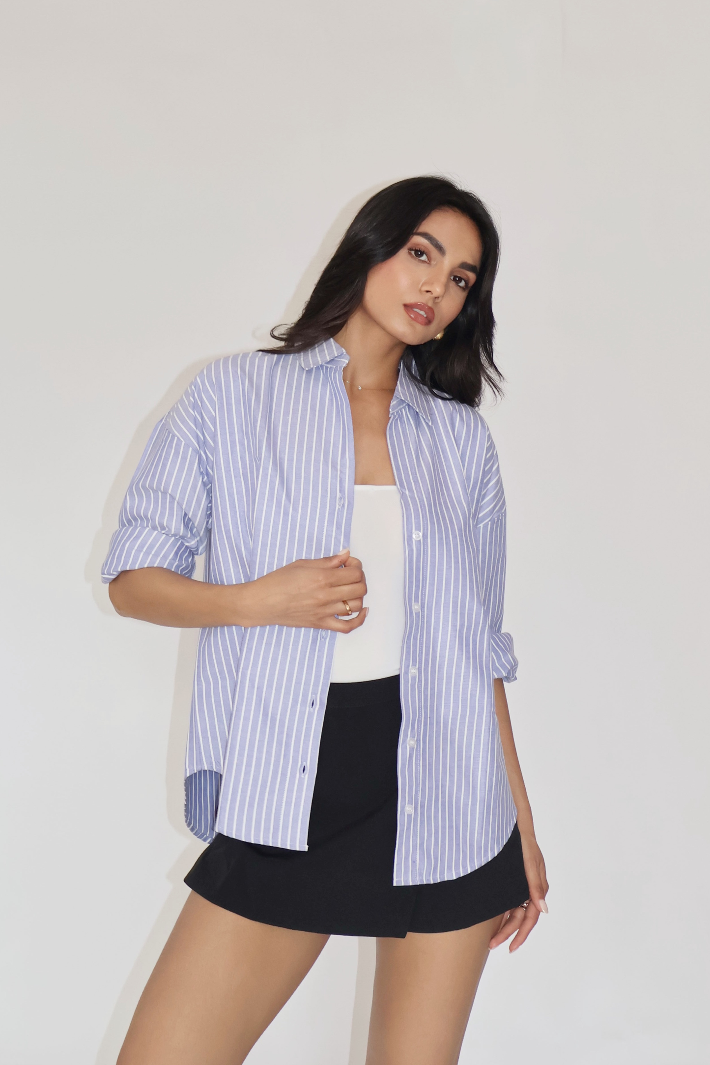 Blue Striped Oversized Shirt – CANVA