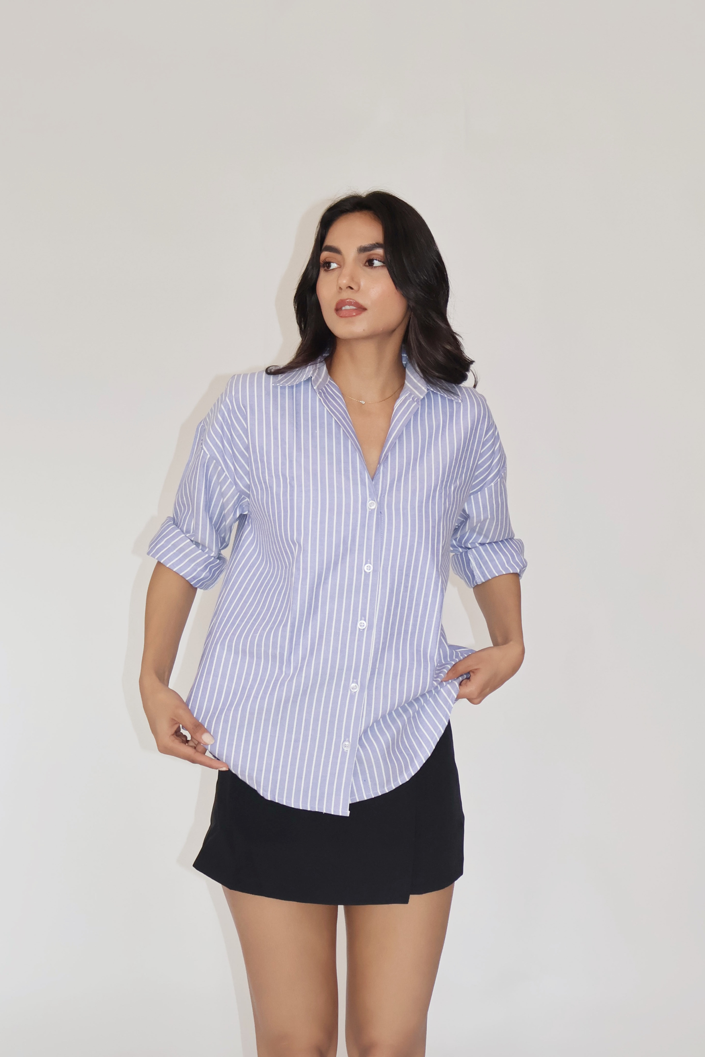 Blue Striped Oversized Shirt – CANVA