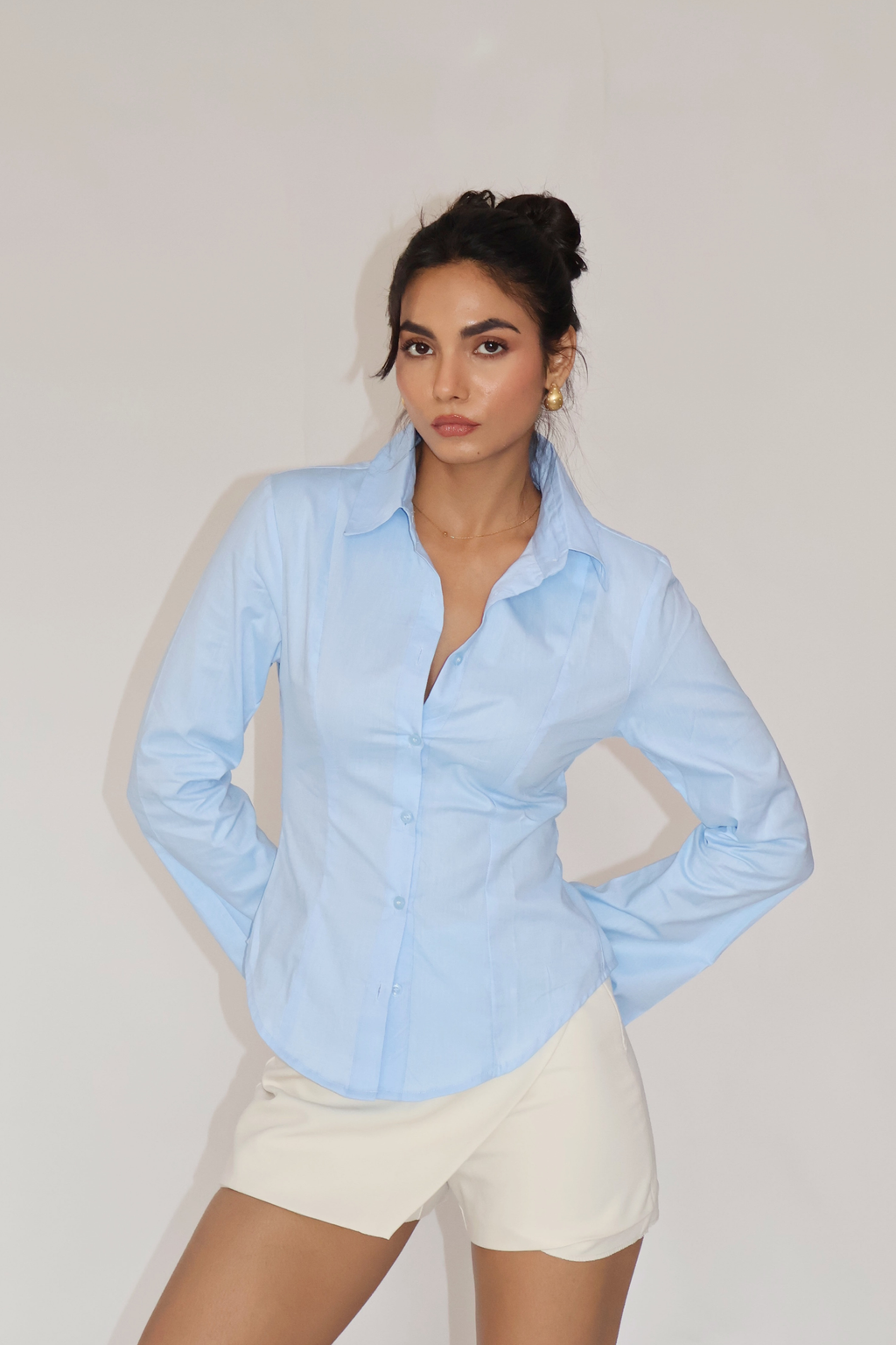 MOON Fitted Shirt – Sky