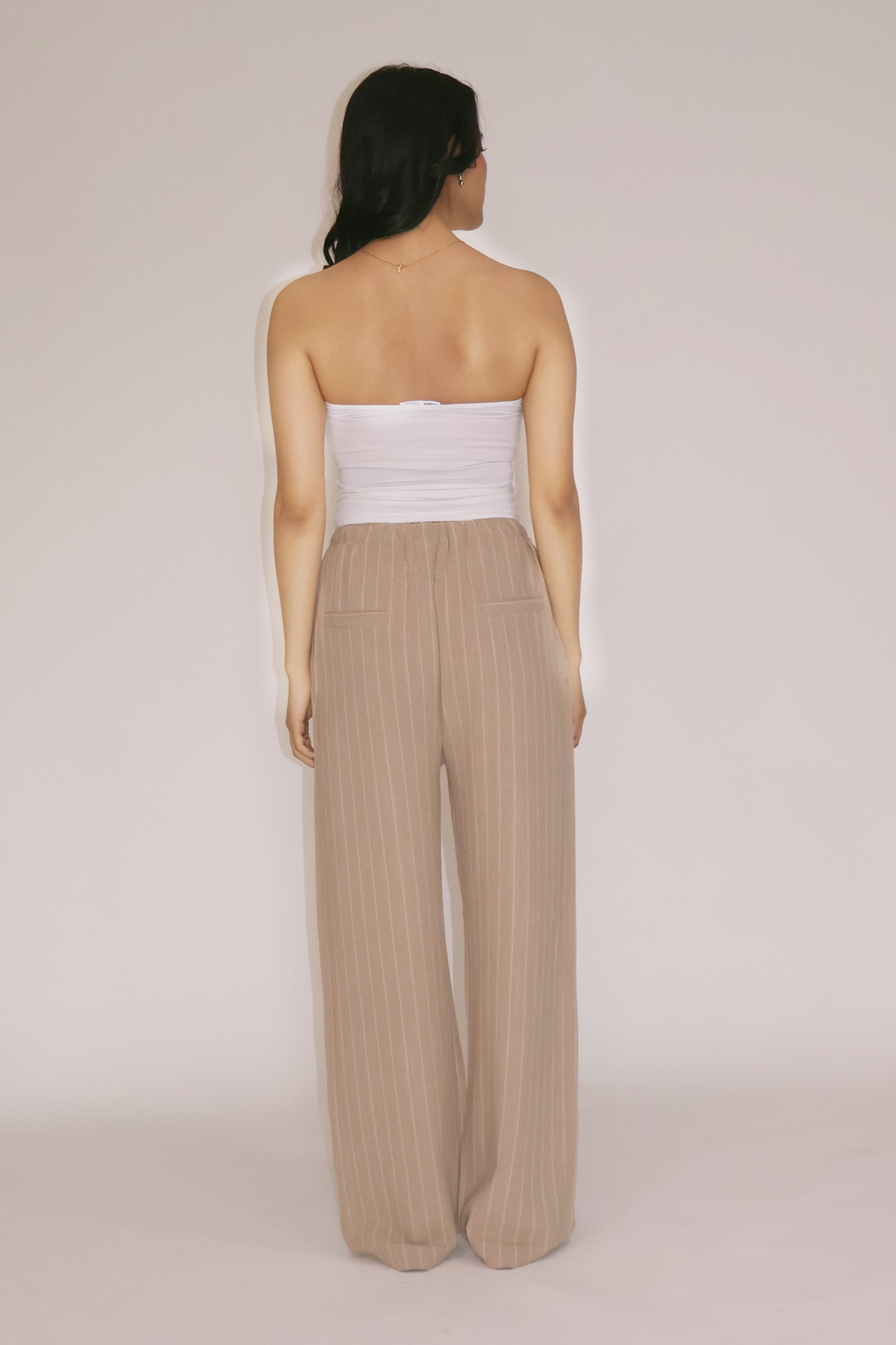CLAY STRIPED PANTS - (Beige)