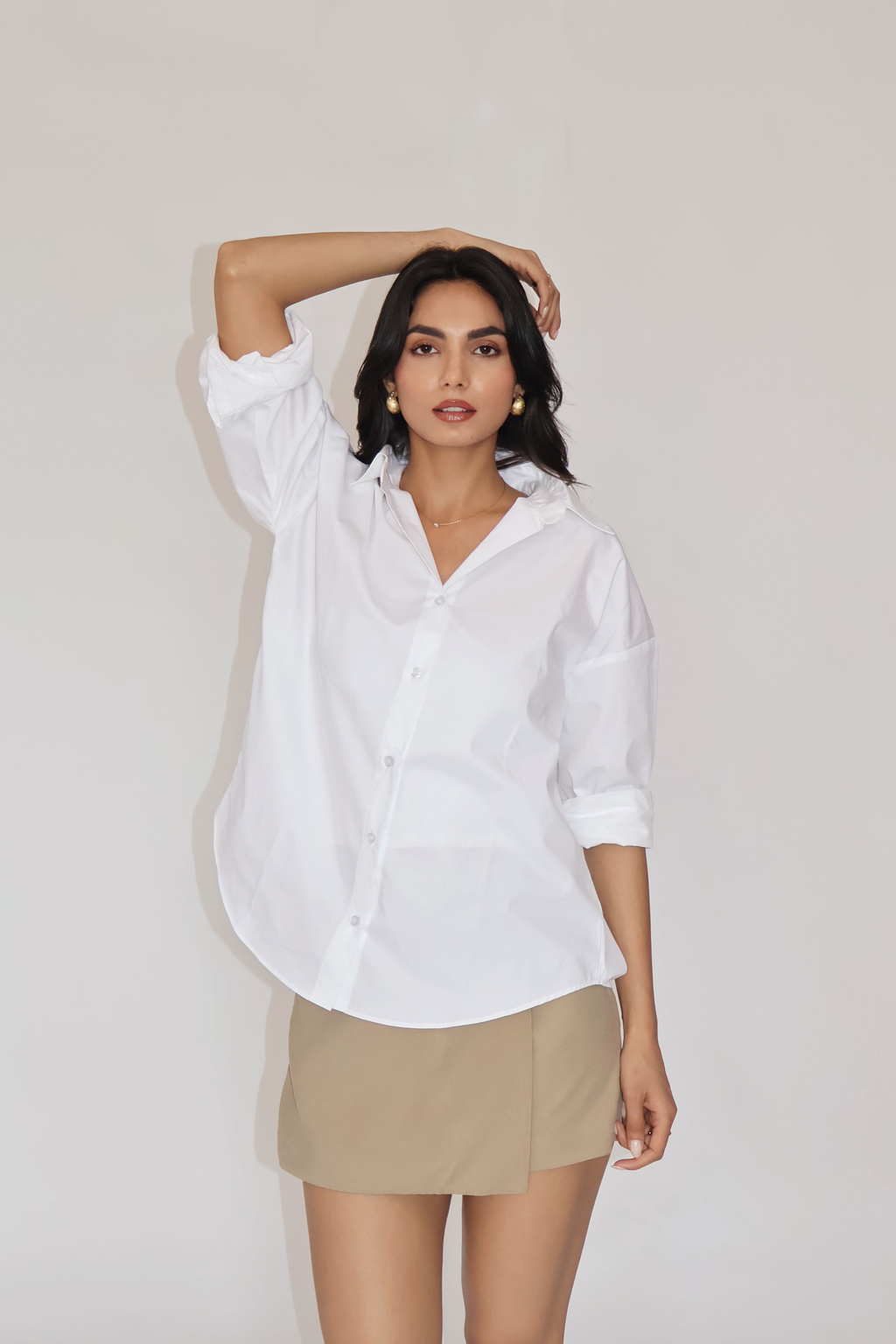 Dove Solid Oversized Shirt – BREEZE