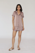 CREME SILK PJ SET - (Coco)