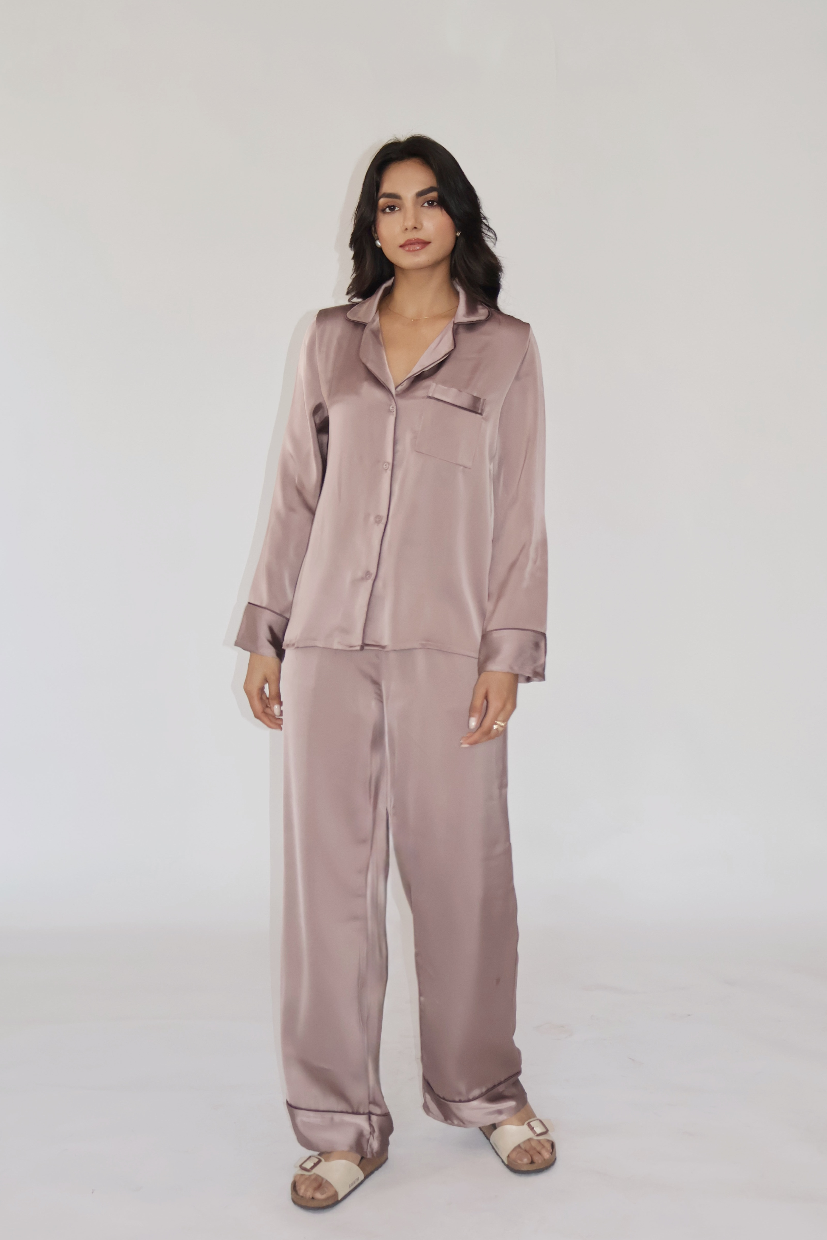 PEARL SILK PJ SET - (Coco)