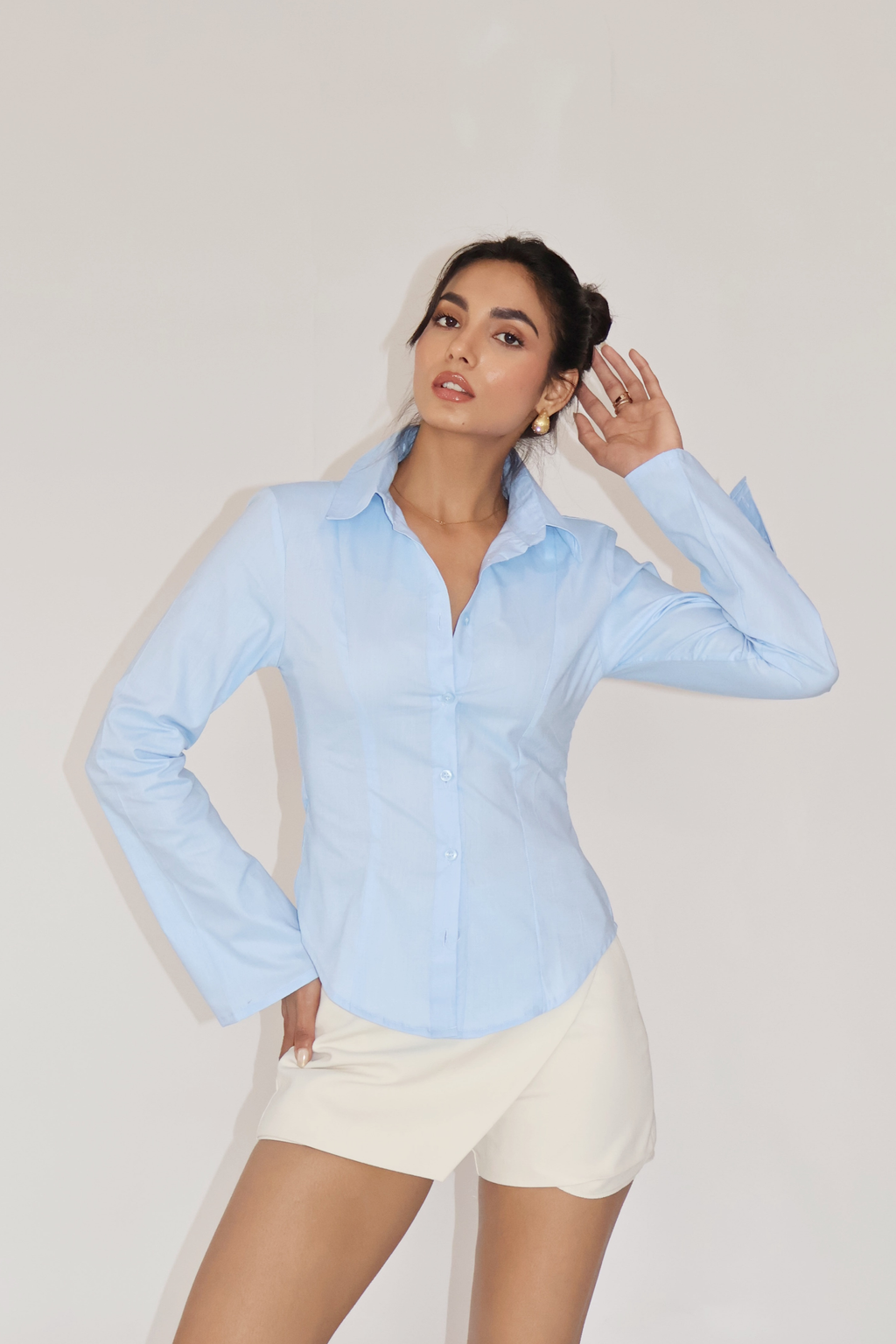 MOON Fitted Shirt – Sky