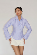 Blue Striped Fitted Shirt – IRIS