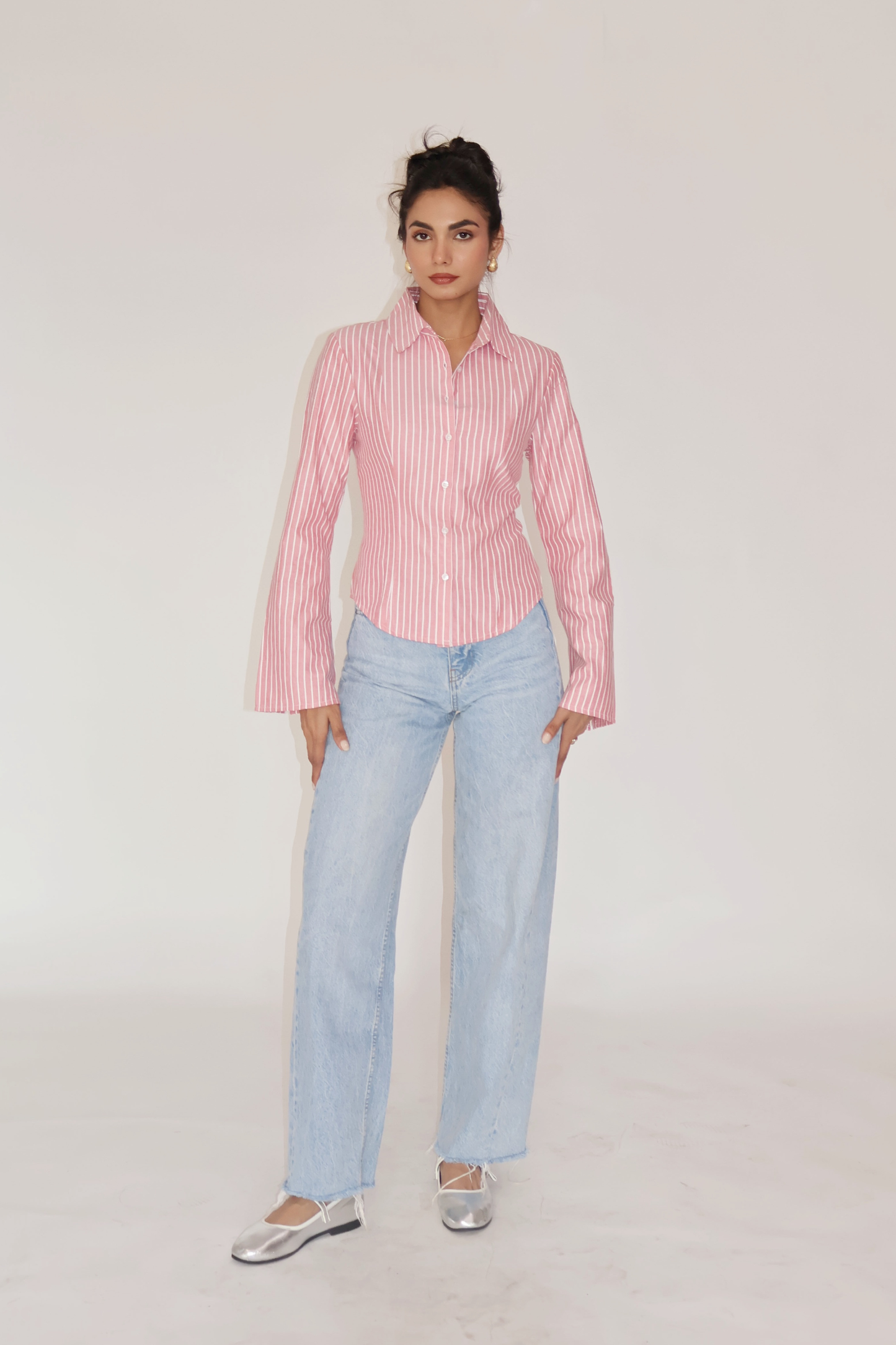 Anku in Red Striped Fitted Shirt – IRIS