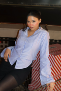 Alvika in Blue Striped Fitted Shirt – IRIS