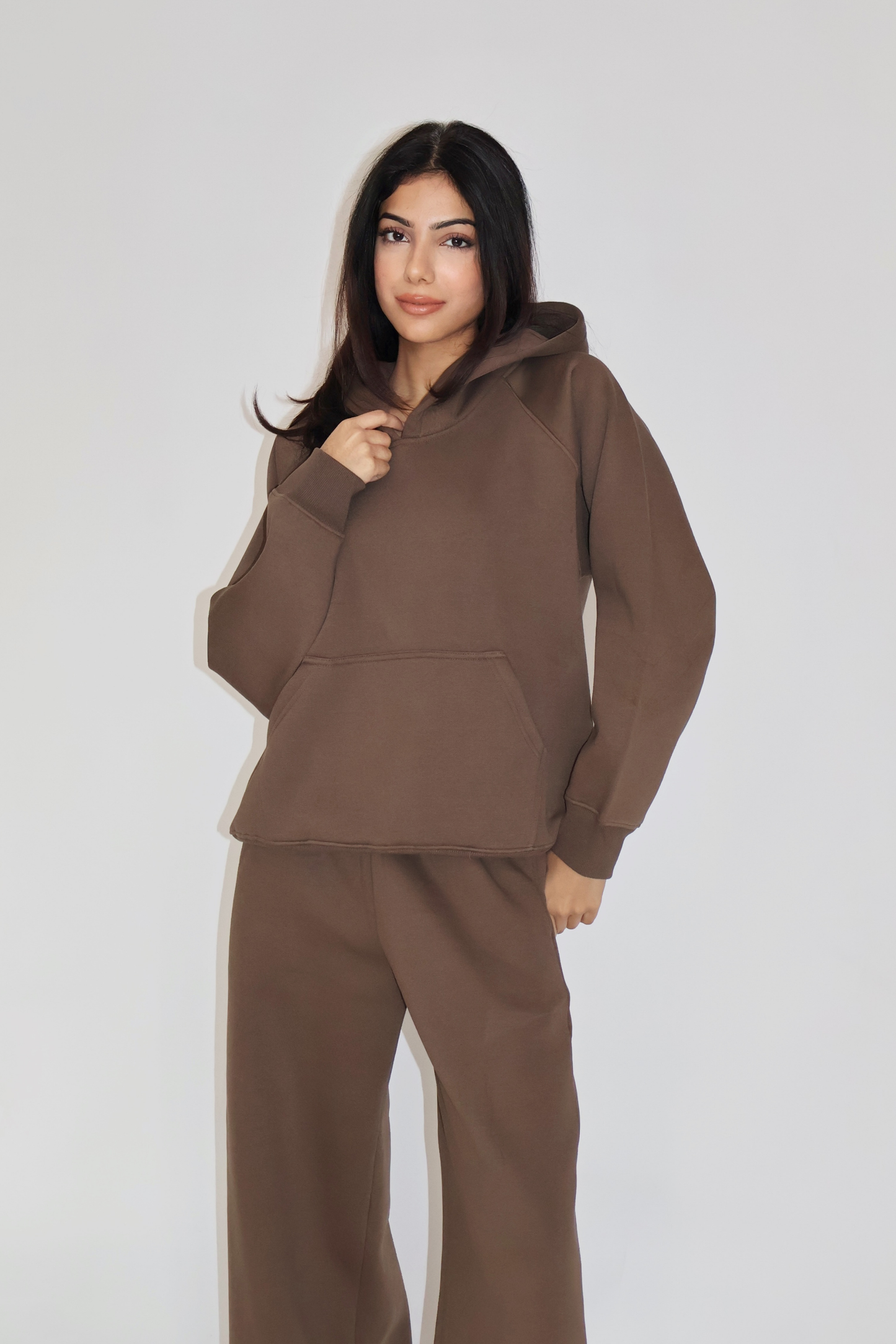 HOODIE CO-ORD SET - (Brown)