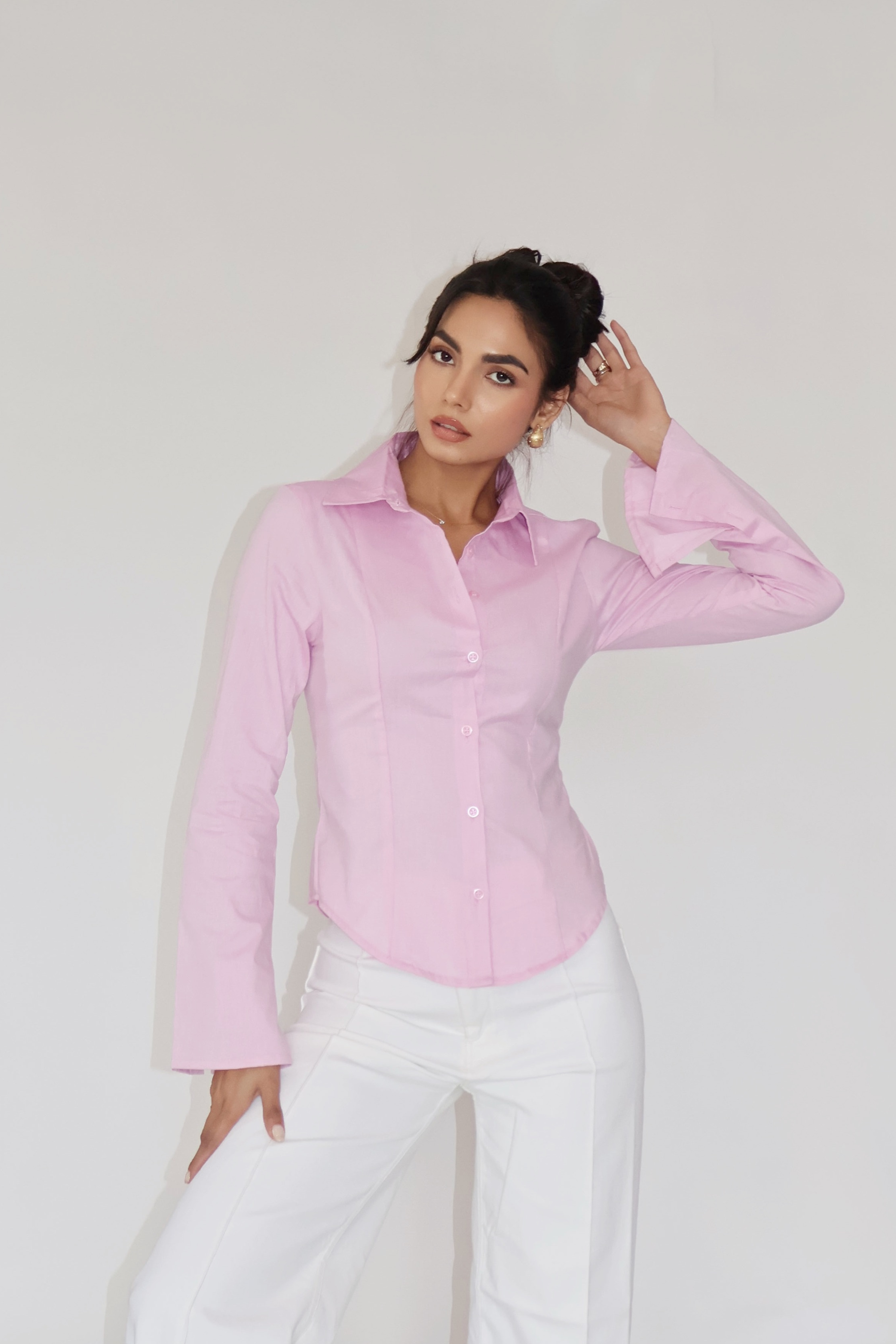 MOON Fitted Shirt – Pink