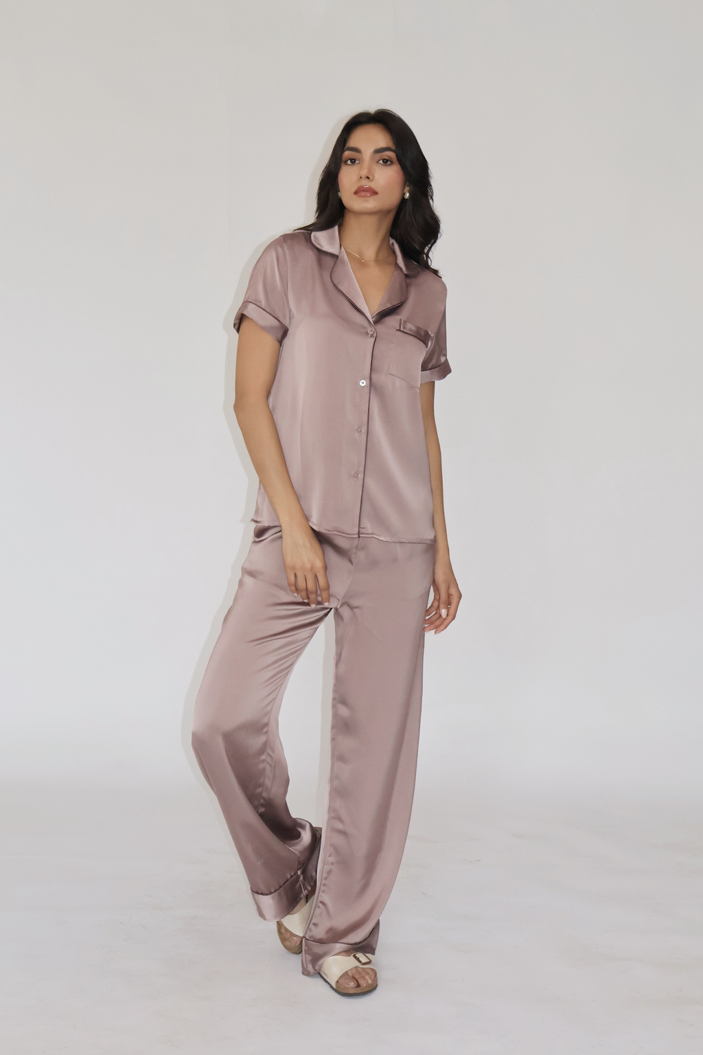 BUTTER SILK PJ SET - (Coco)
