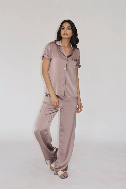 BUTTER SILK PJ SET - (Coco)