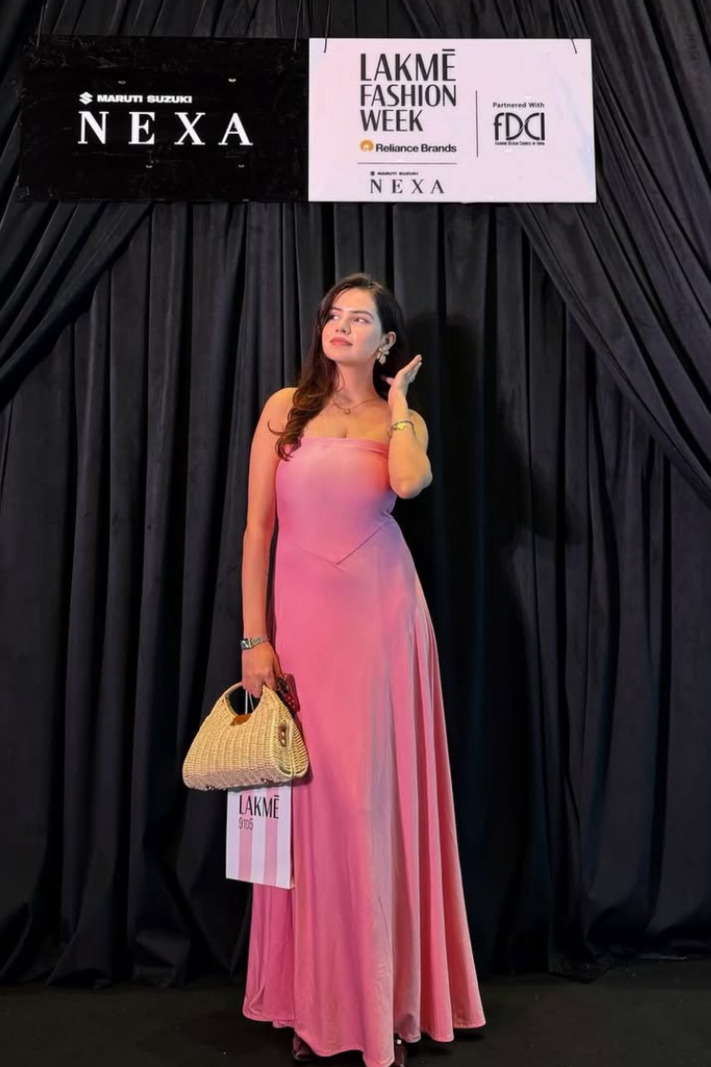 Shreya in Pink Flare Tube Dress - Flow Dress (Flamingo)