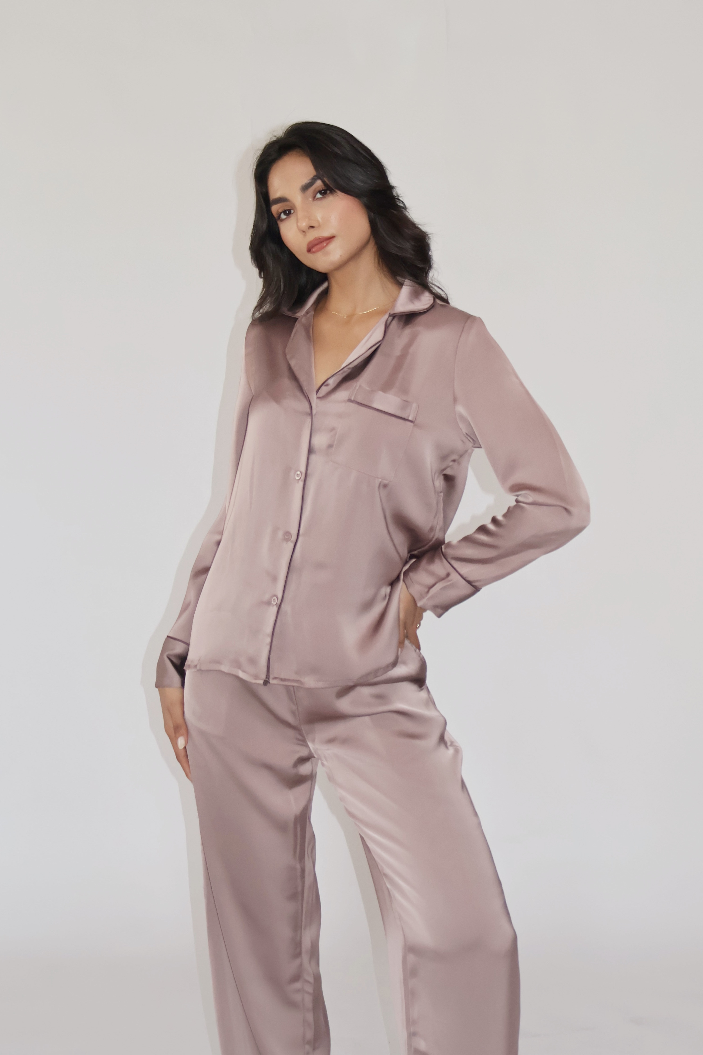 PEARL SILK PJ SET - (Coco)