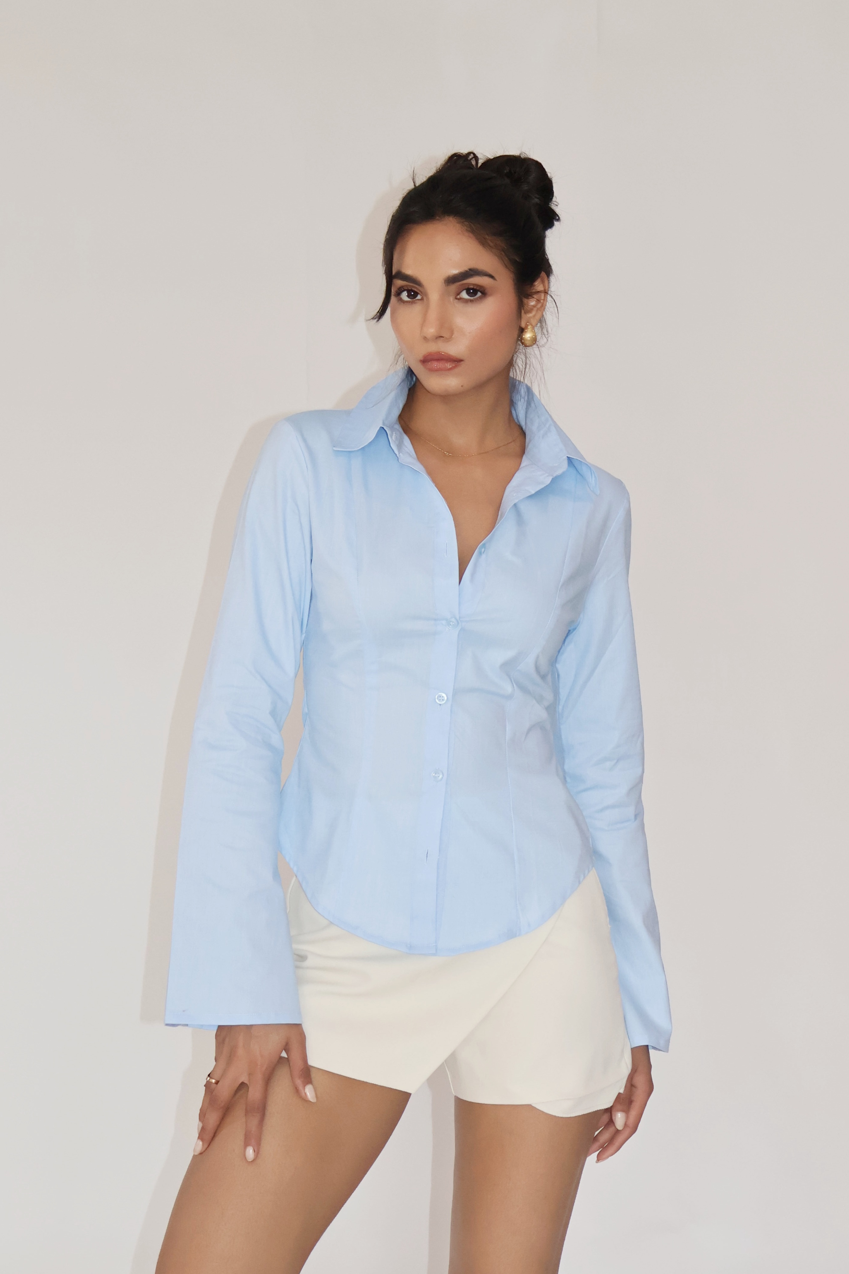 MOON Fitted Shirt – Sky
