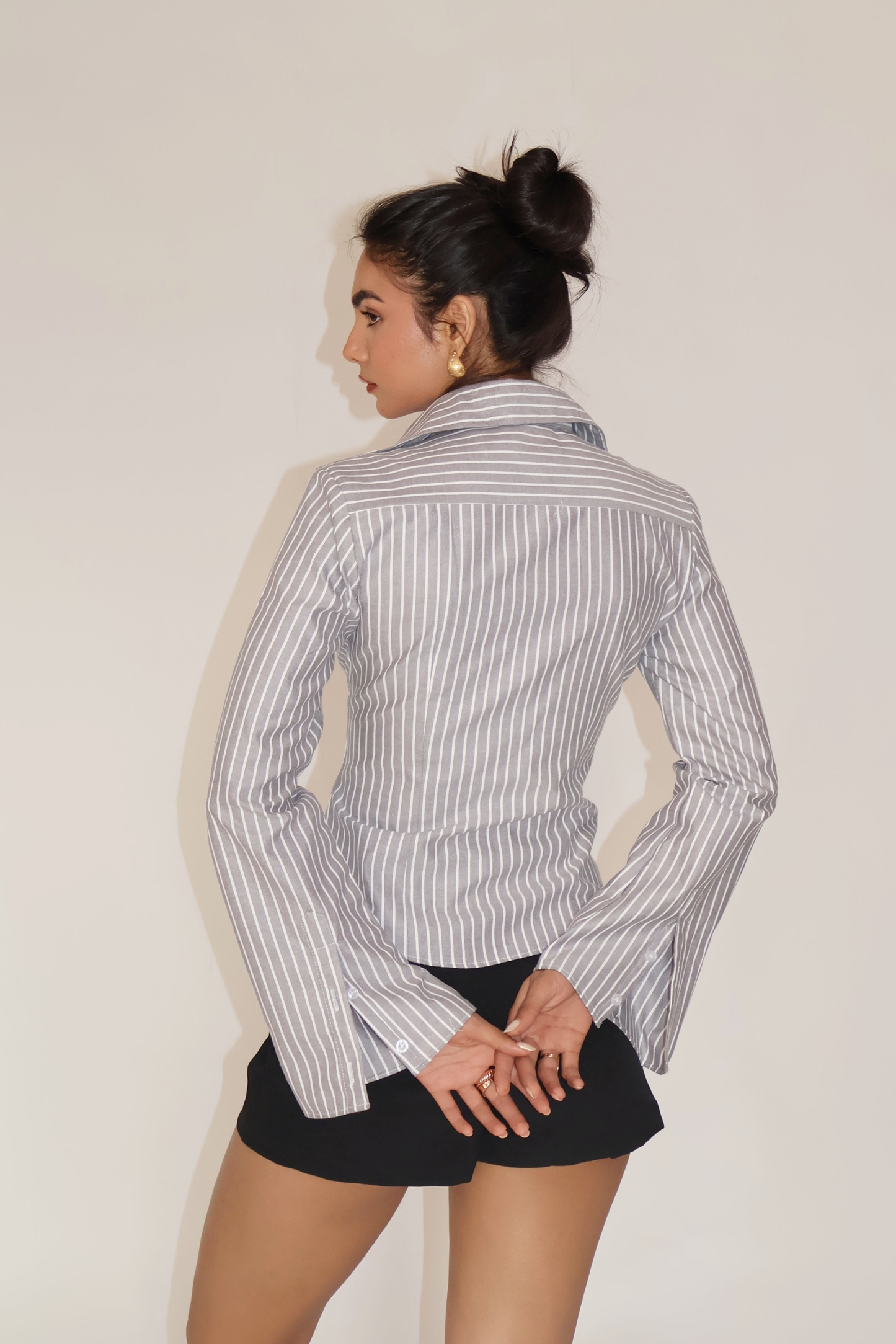 Slate Striped Fitted Shirt – IRIS