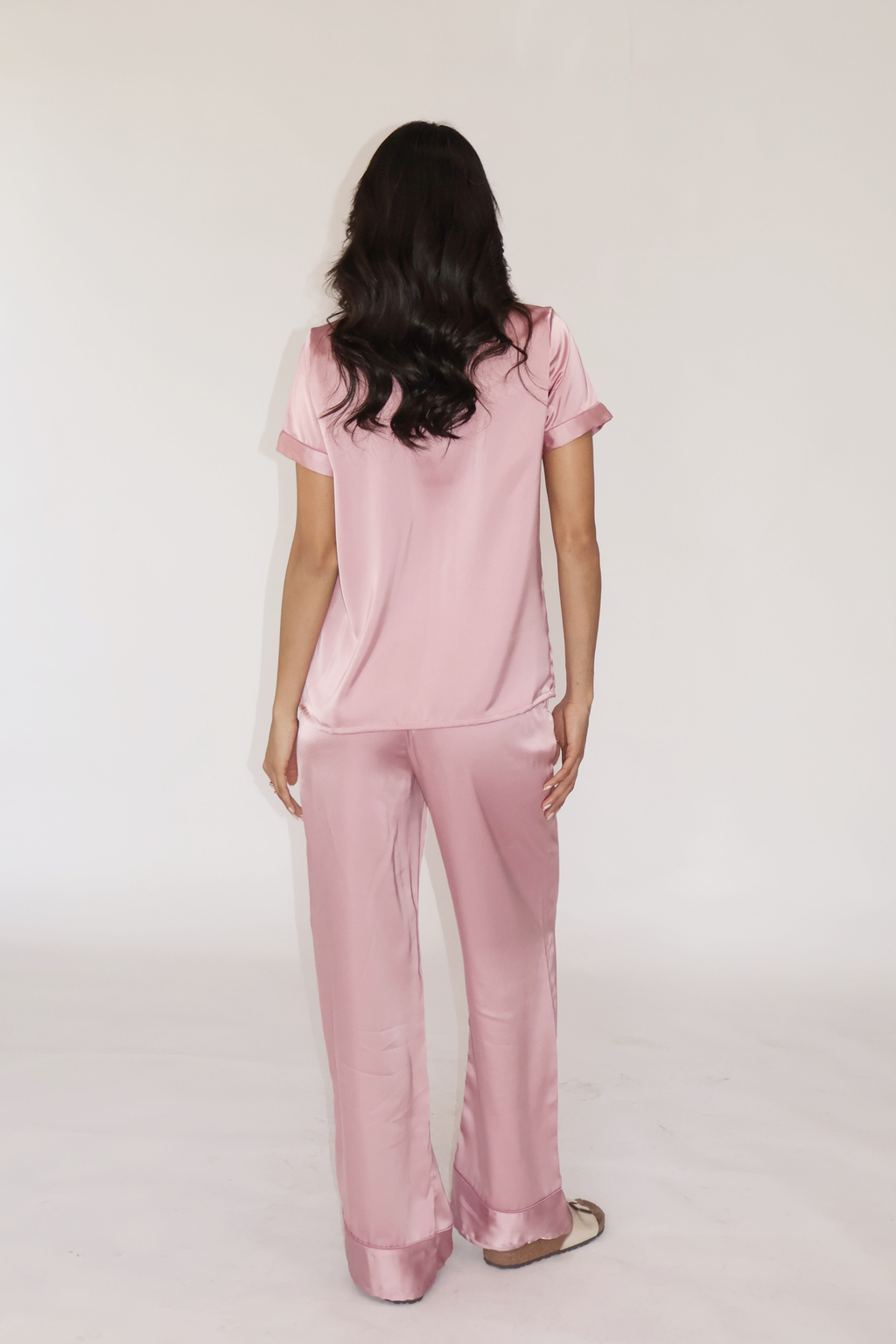 BUTTER SILK PJ SET - (Pink)