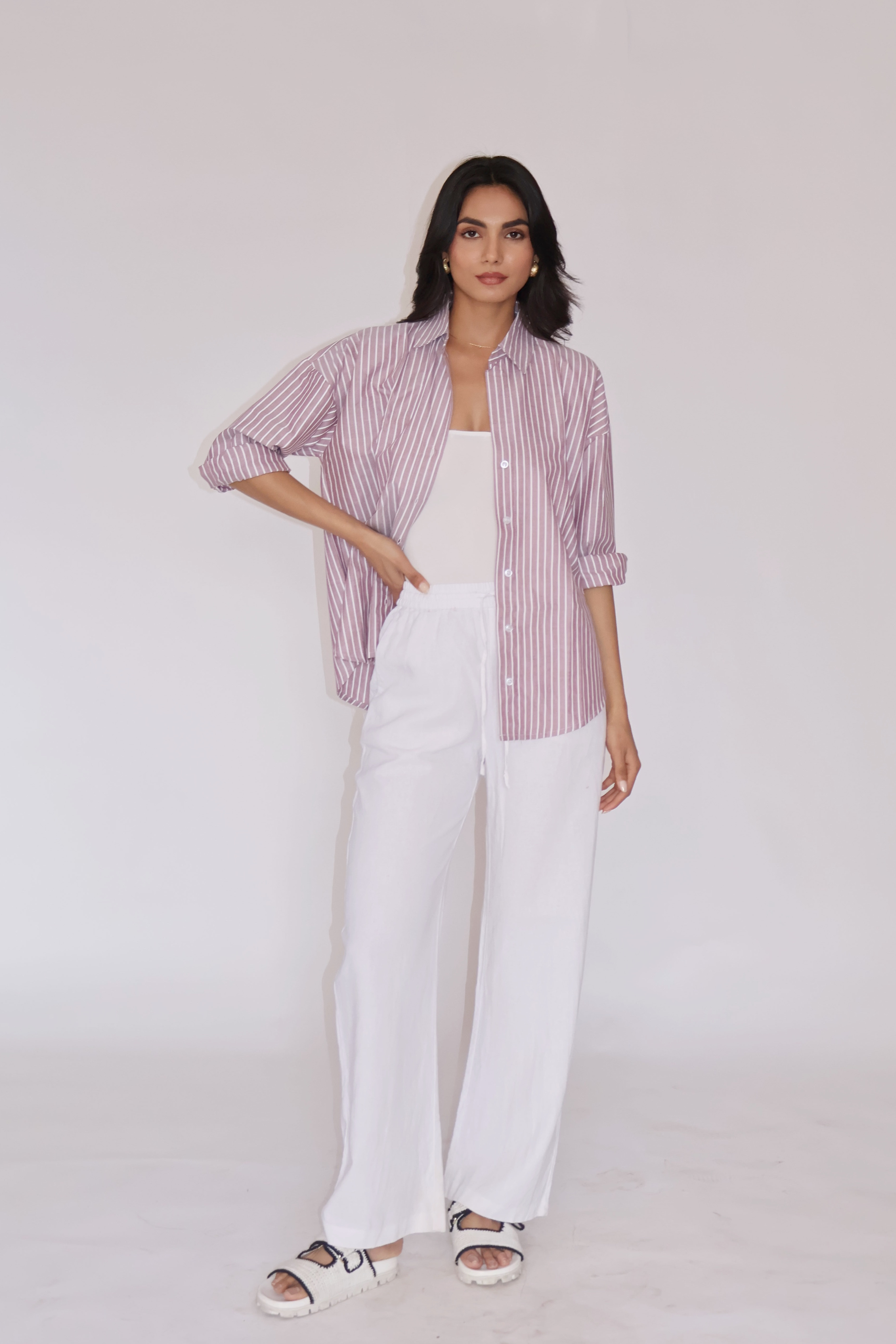 Brown Striped Oversized Shirt – CANVA