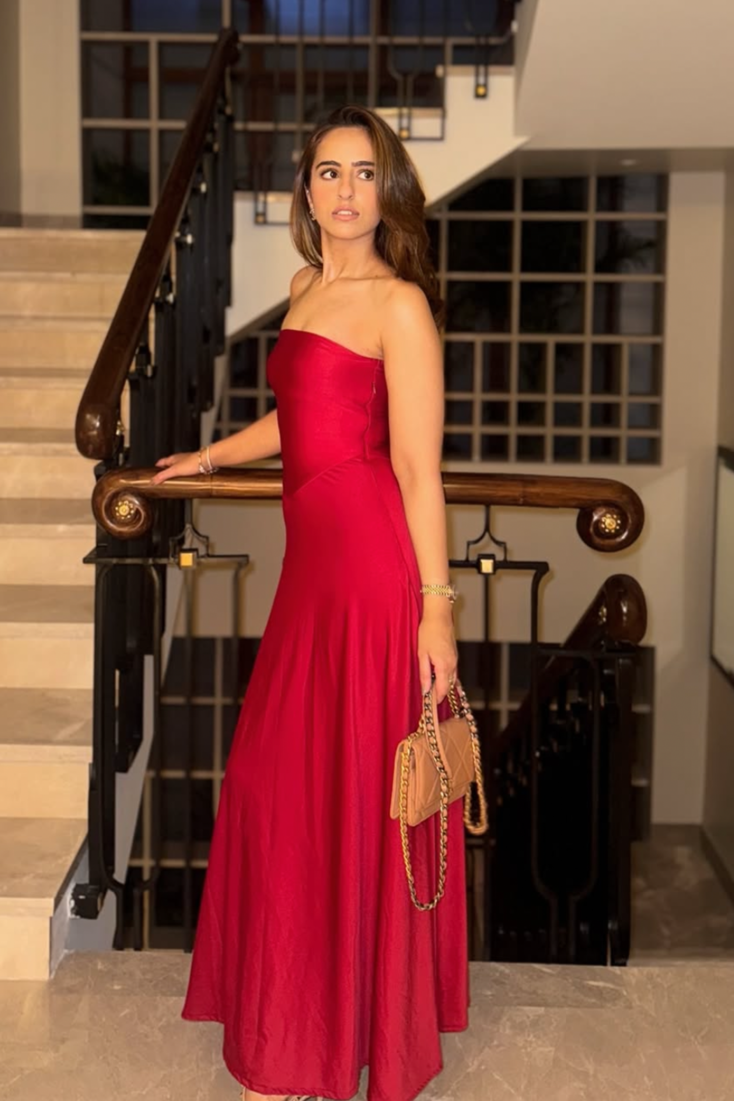 Smridhi Oberoi in Red Flare Tube Dress - Flow Dress (Cherry)