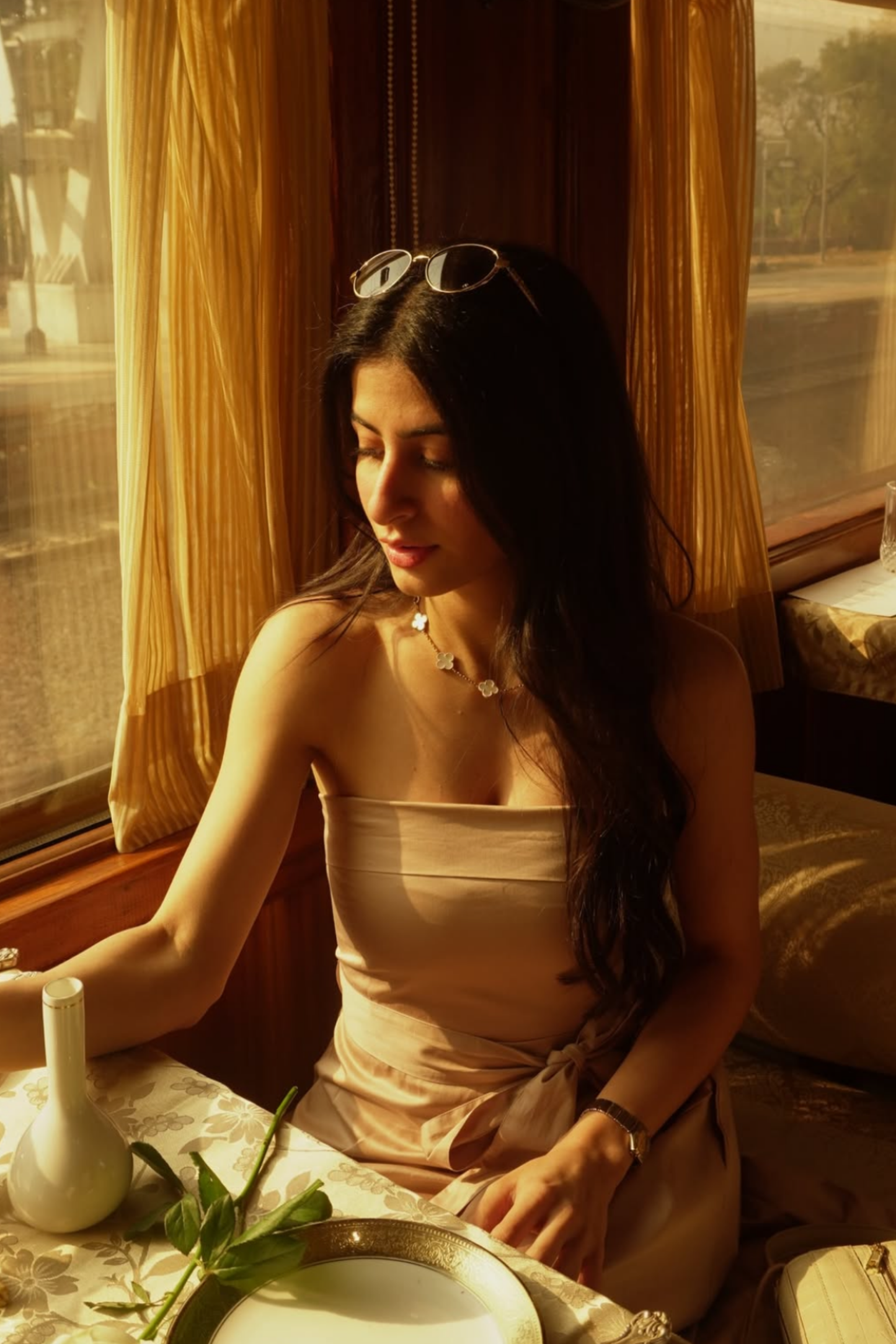 Anahita in Sand Tube Bow Dress – SIENNA