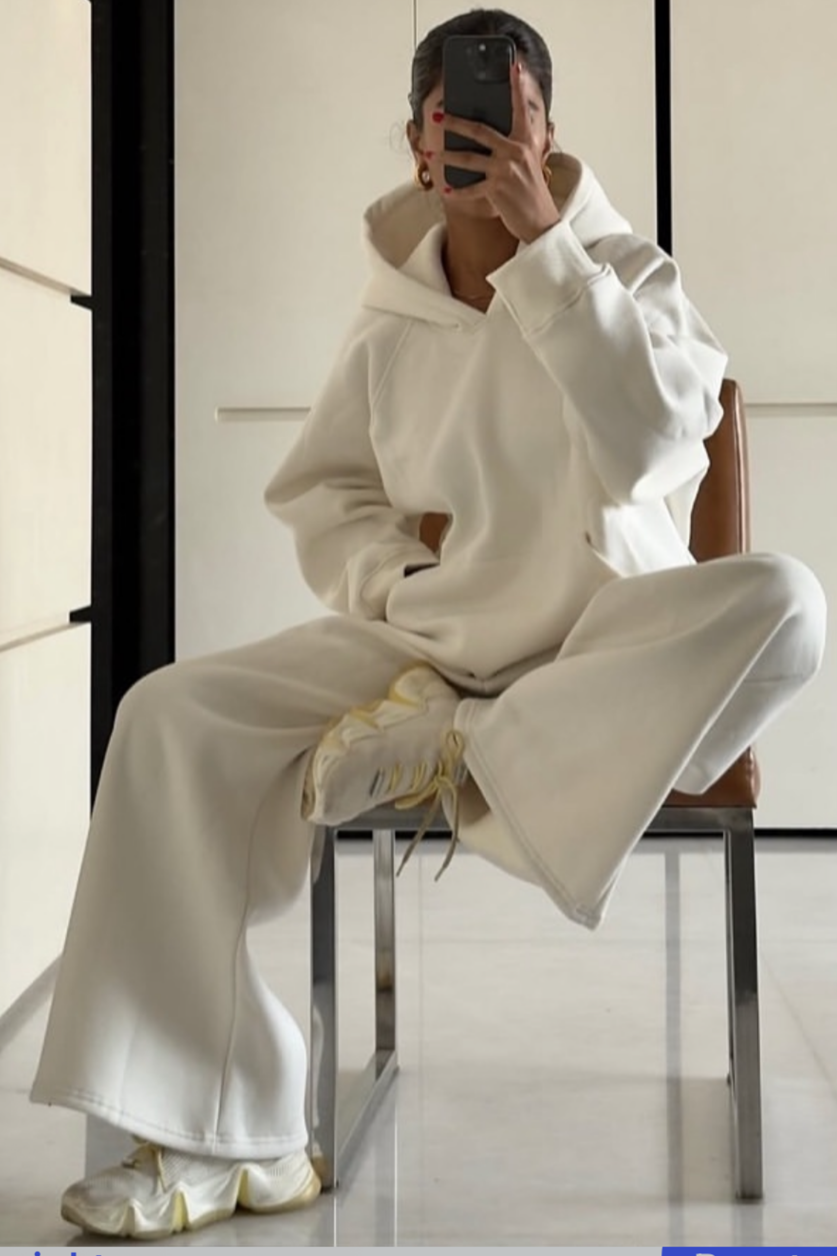 Sonal in White Truly Oversized HOODIE