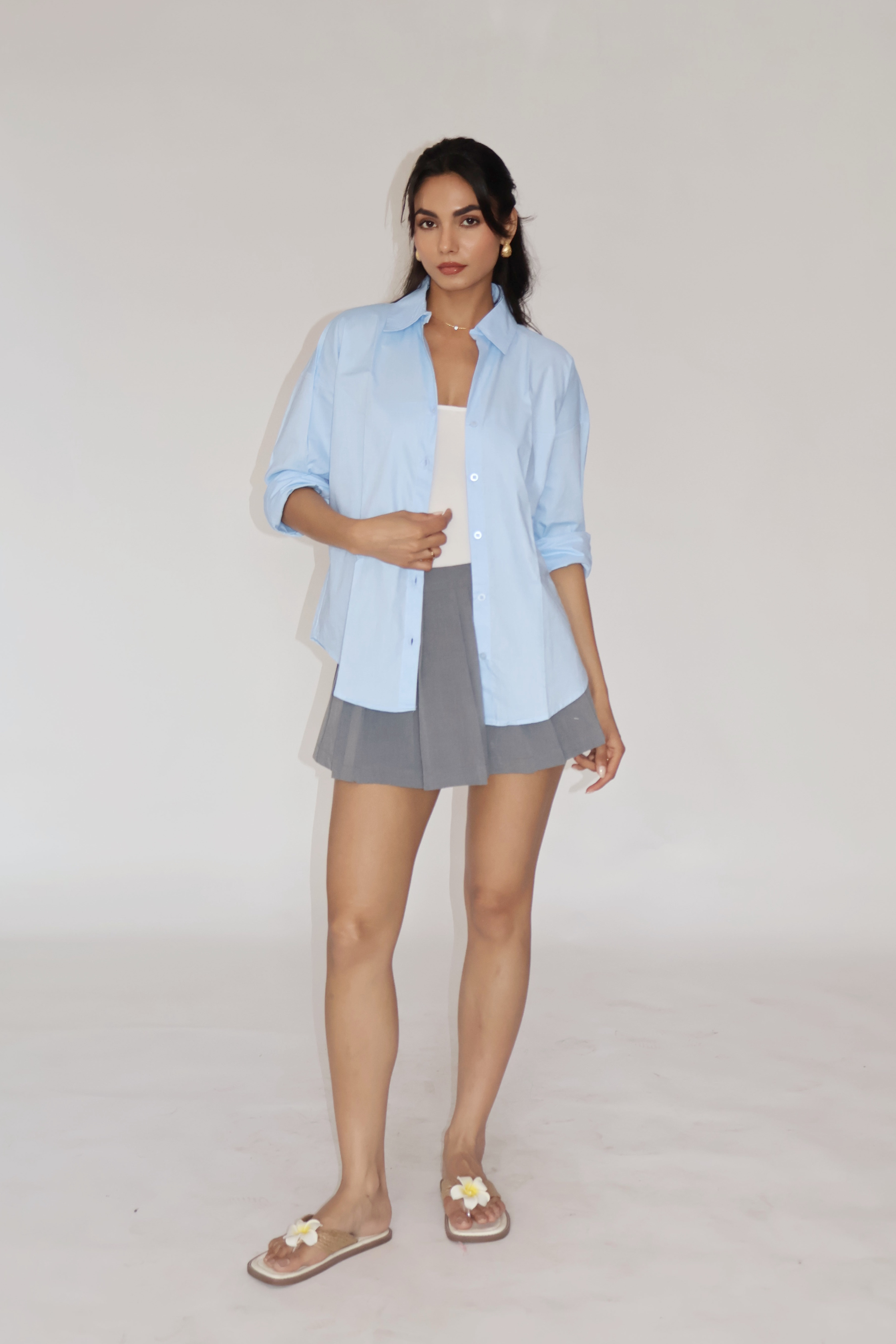 Sky Solid Oversized Shirt – BREEZE