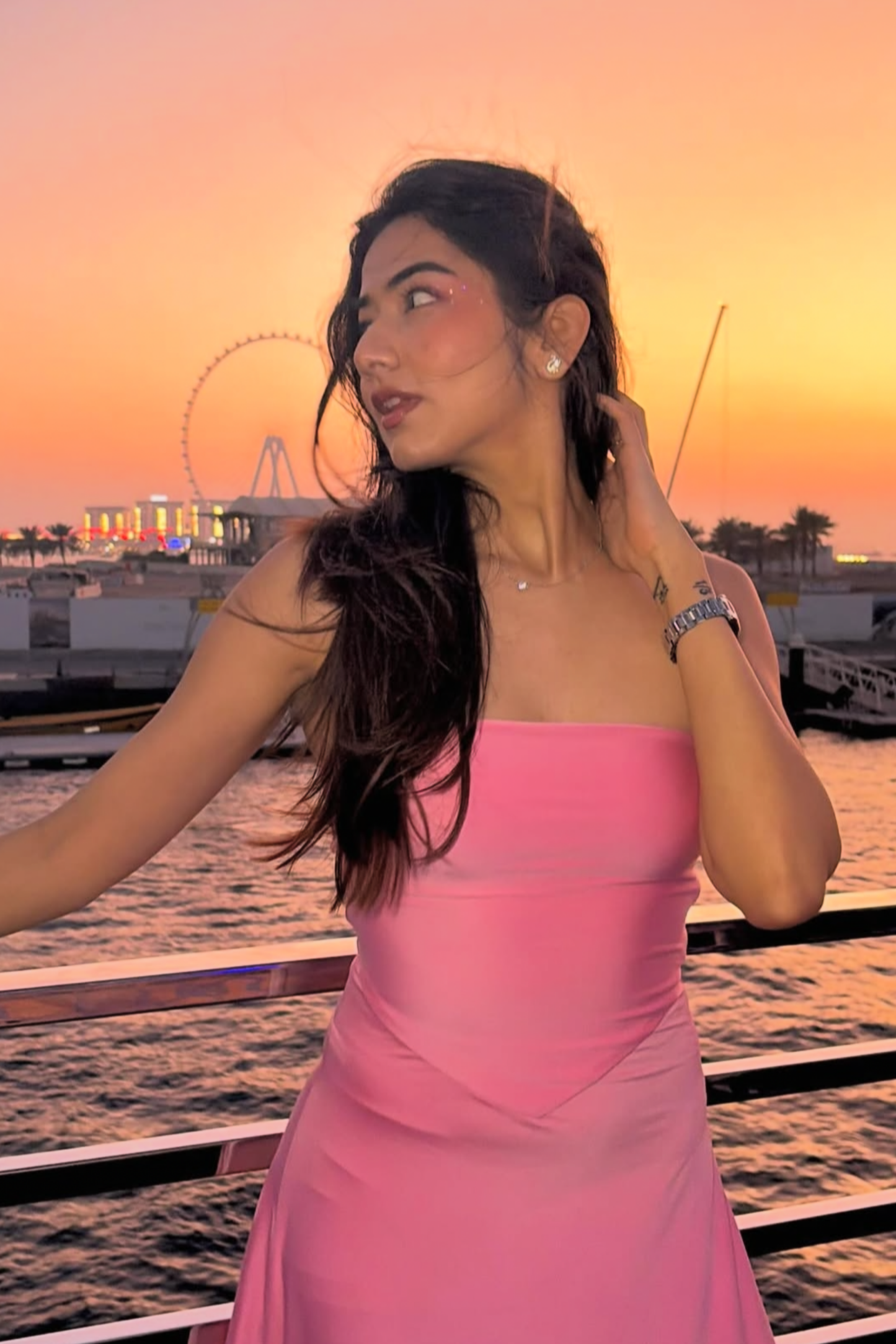 Aastha in Pink Flare Tube Dress - Flow Dress (Flamingo)