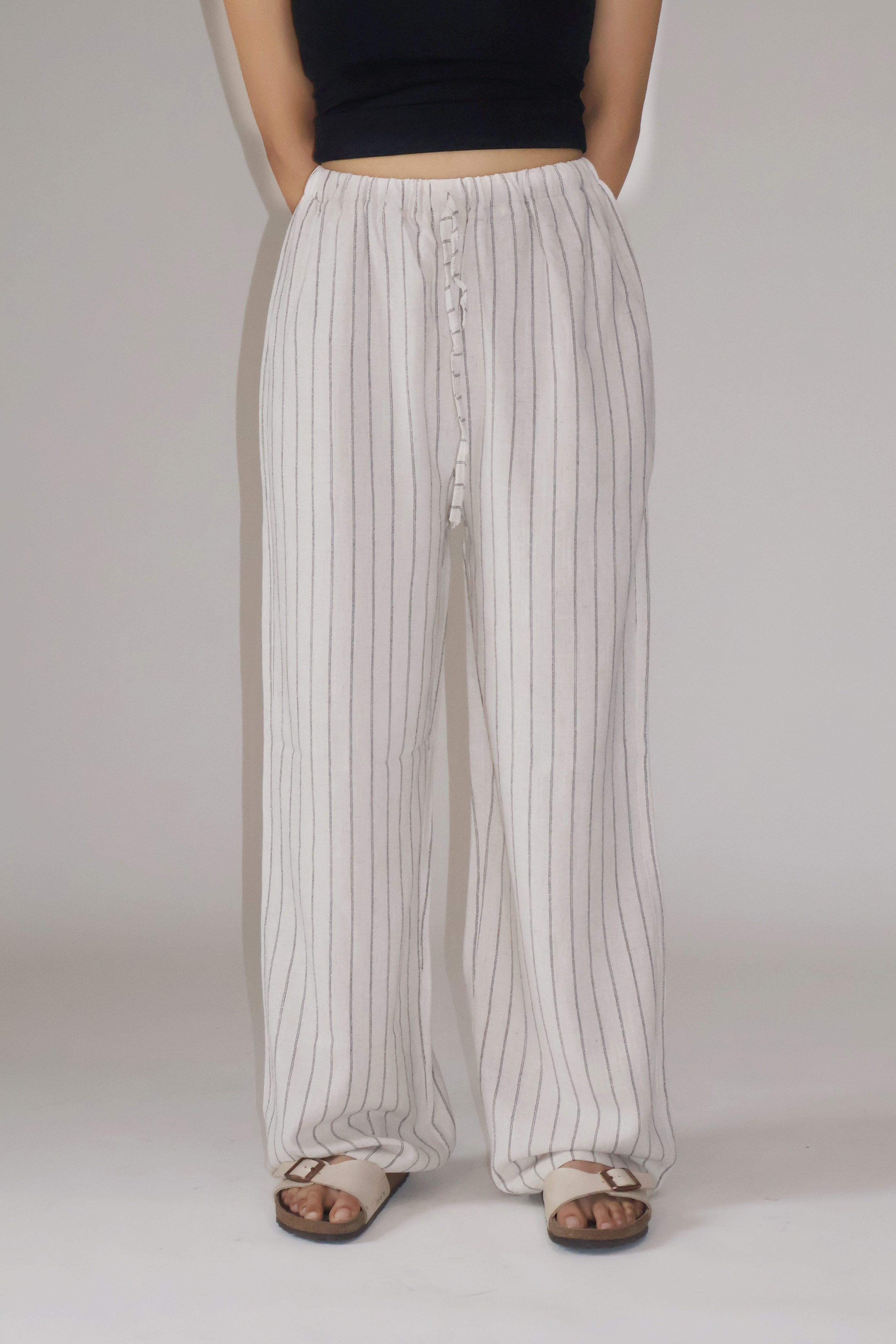 CLAY STRIPED PANTS - (Off white)
