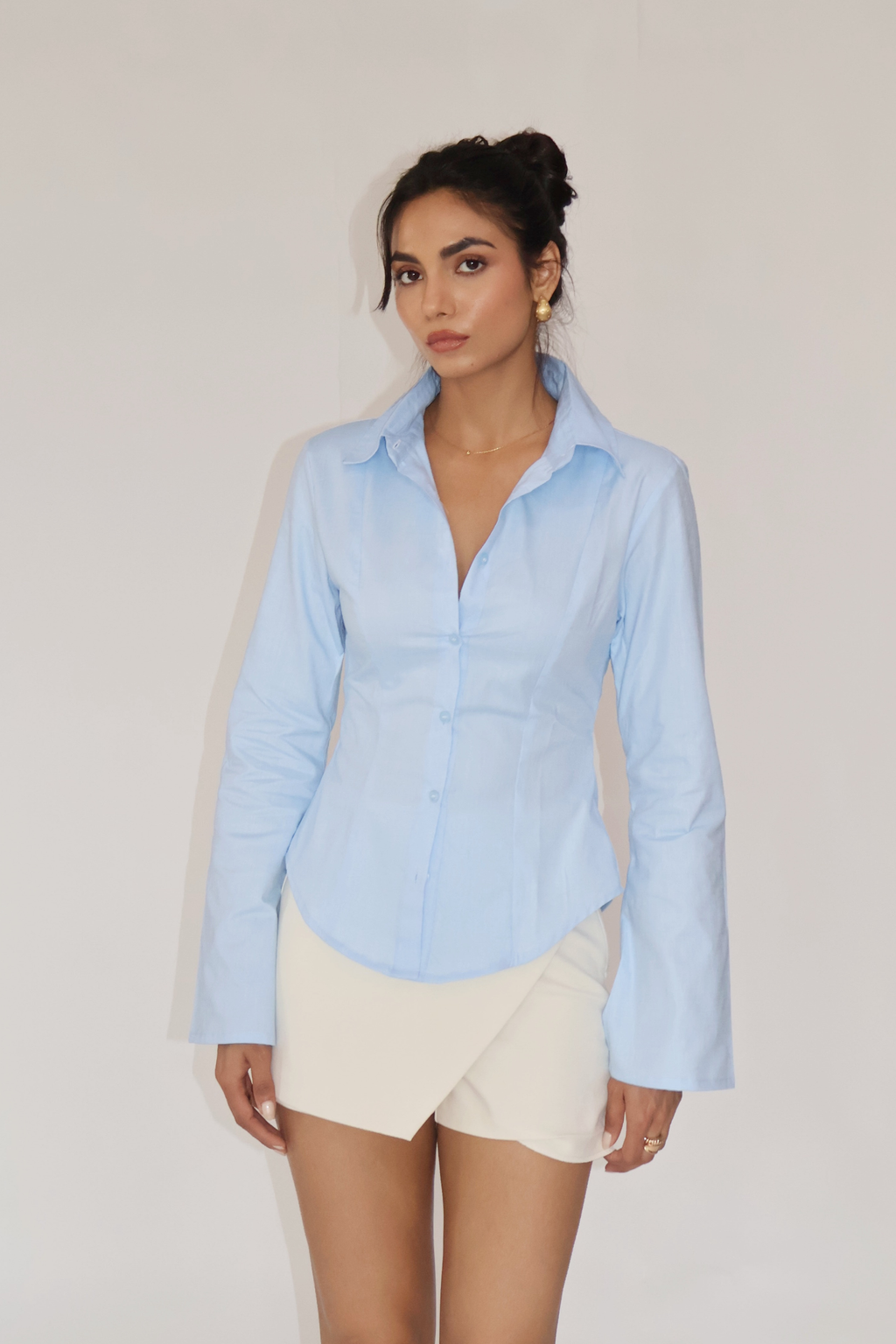 MOON Fitted Shirt – Sky