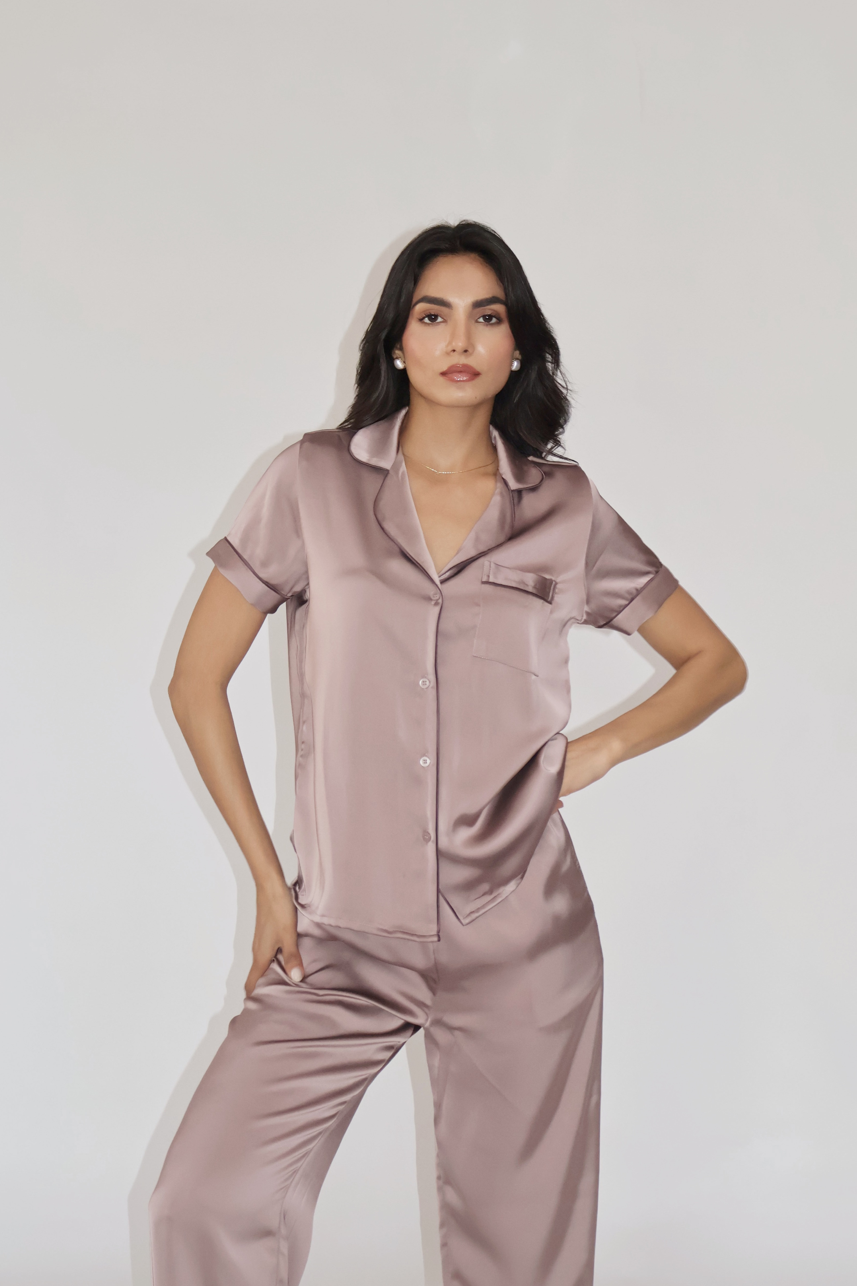 BUTTER SILK PJ SET - (Coco)