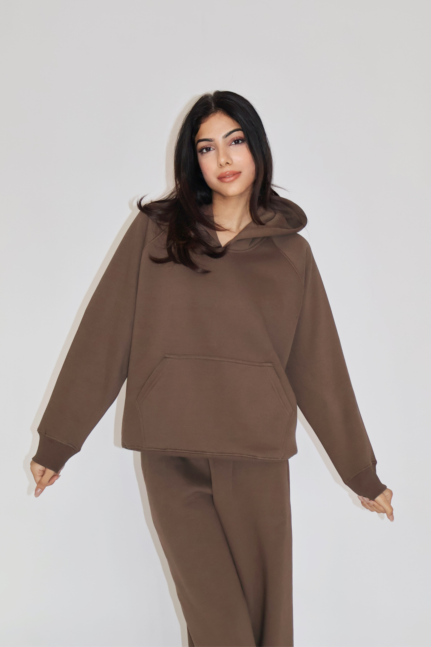 HOODIE CO-ORD SET - (Brown)