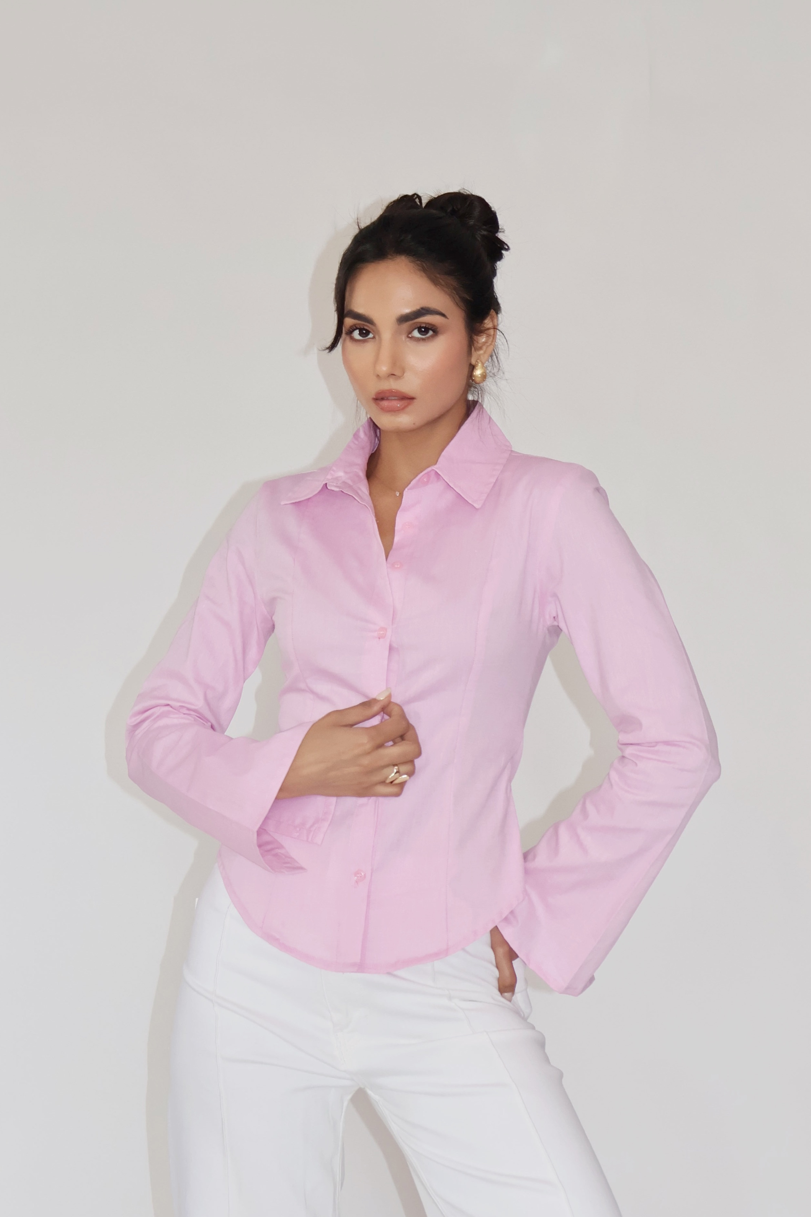 MOON Fitted Shirt – Pink
