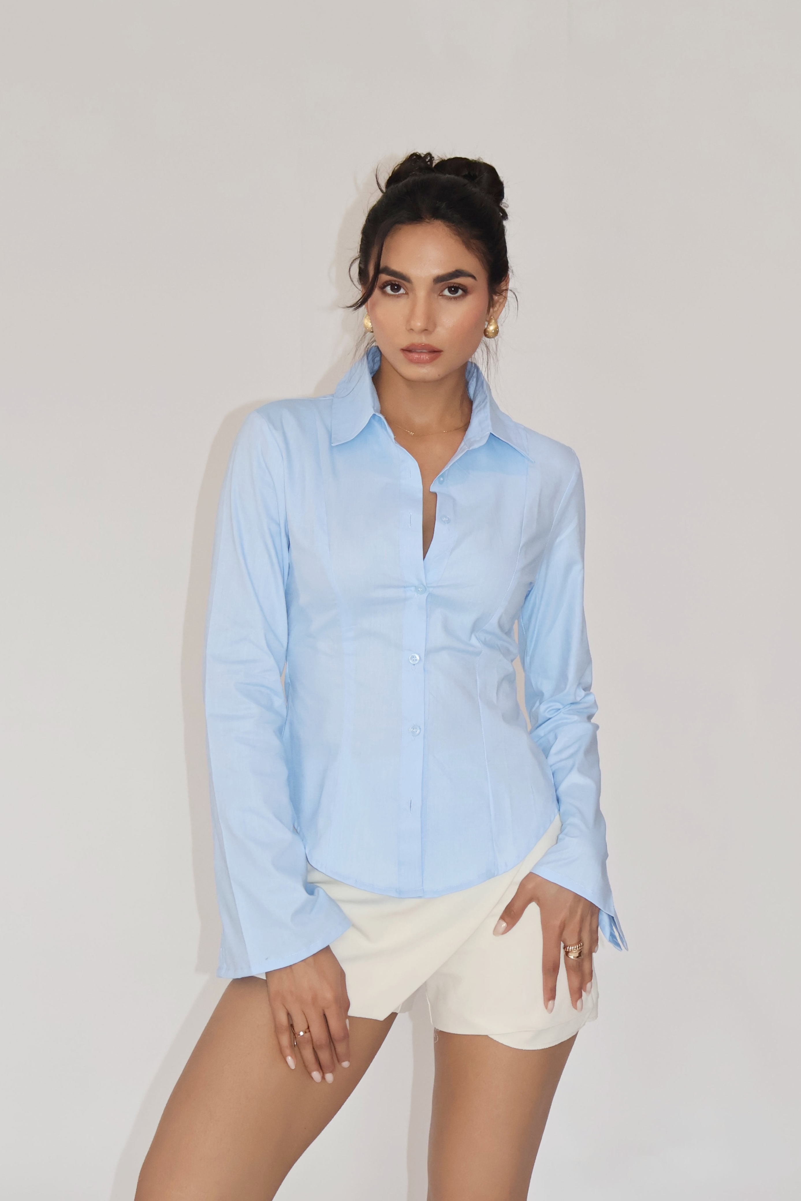 MOON Fitted Shirt – Sky