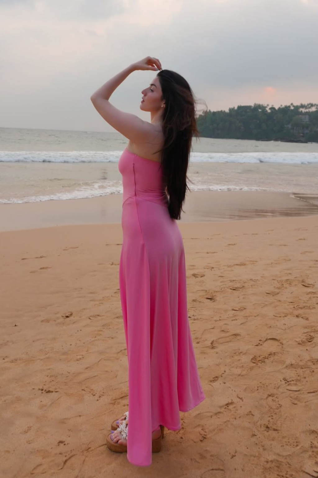 Aastha in Pink Flare Tube Dress - Flow Dress (Flamingo)