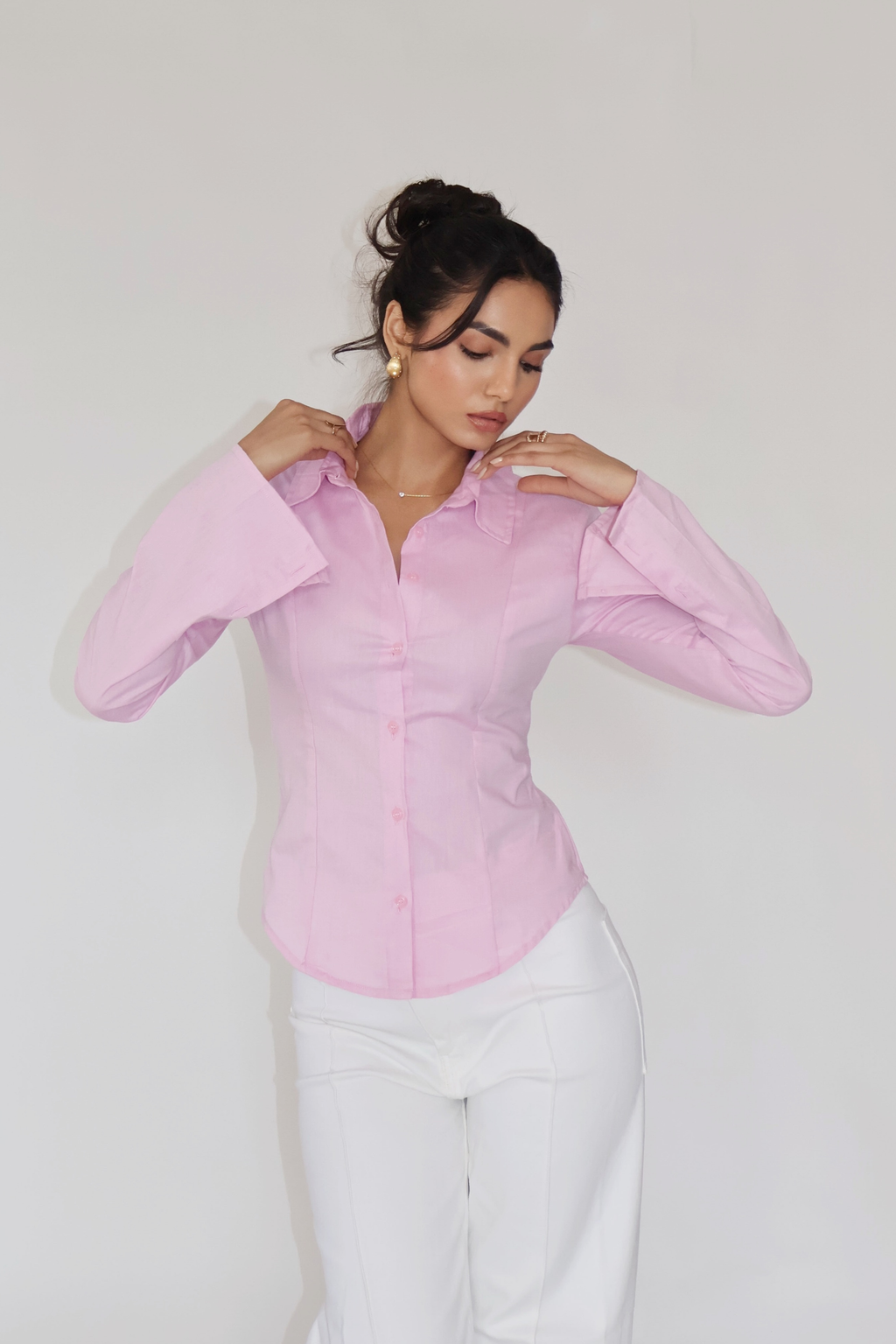 MOON Fitted Shirt – Pink