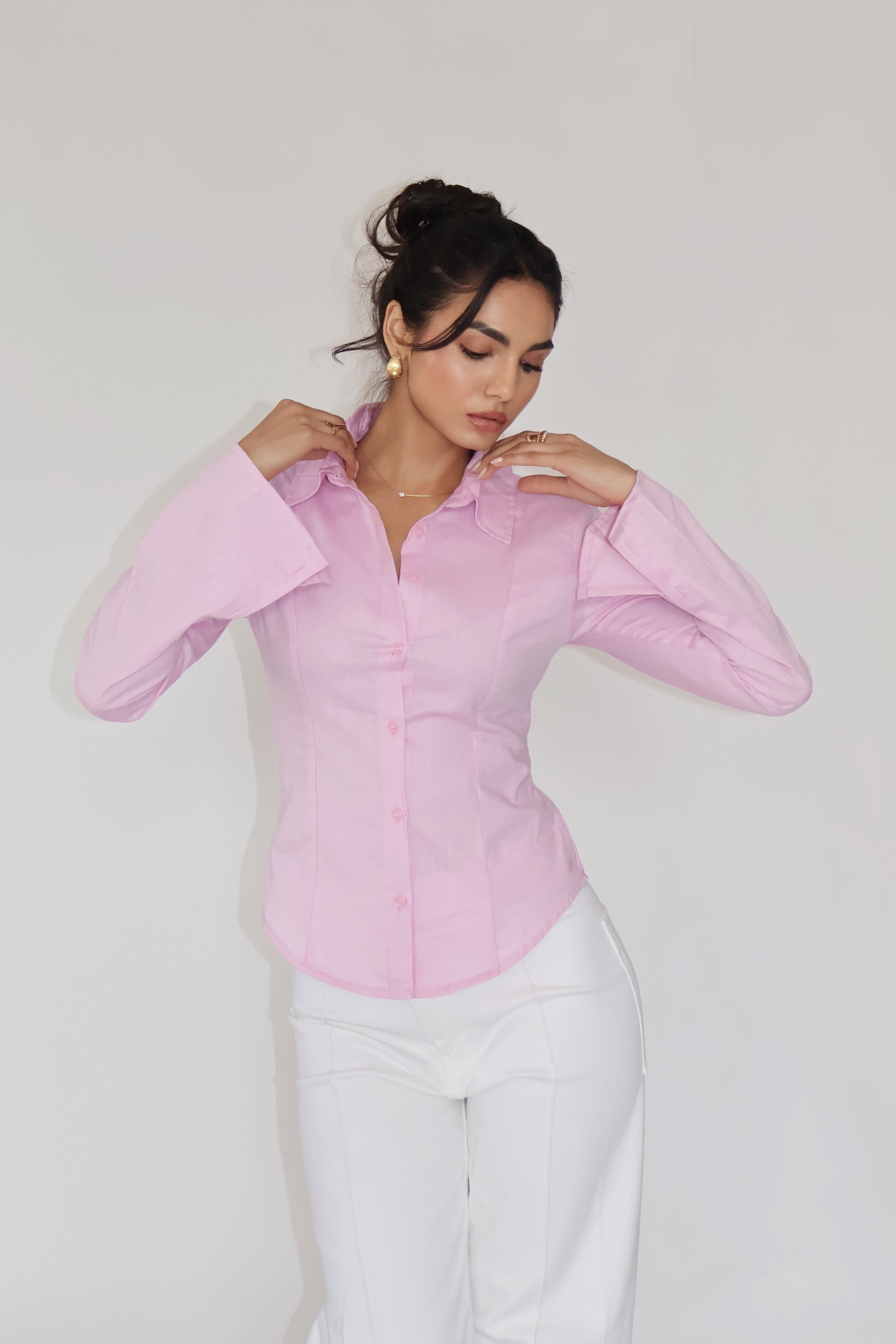 MOON Fitted Shirt – Pink