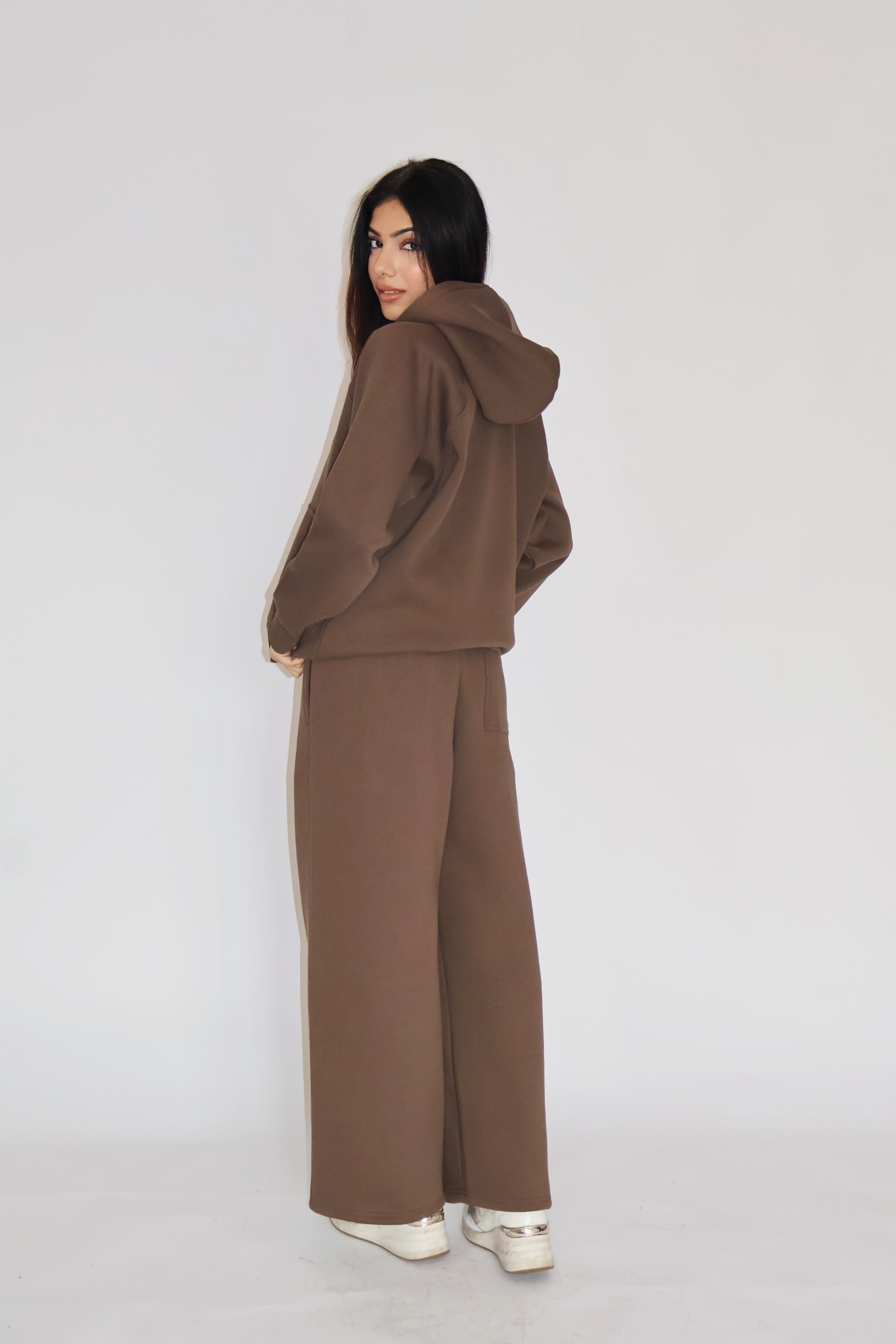 HOODIE CO-ORD SET - (Brown)