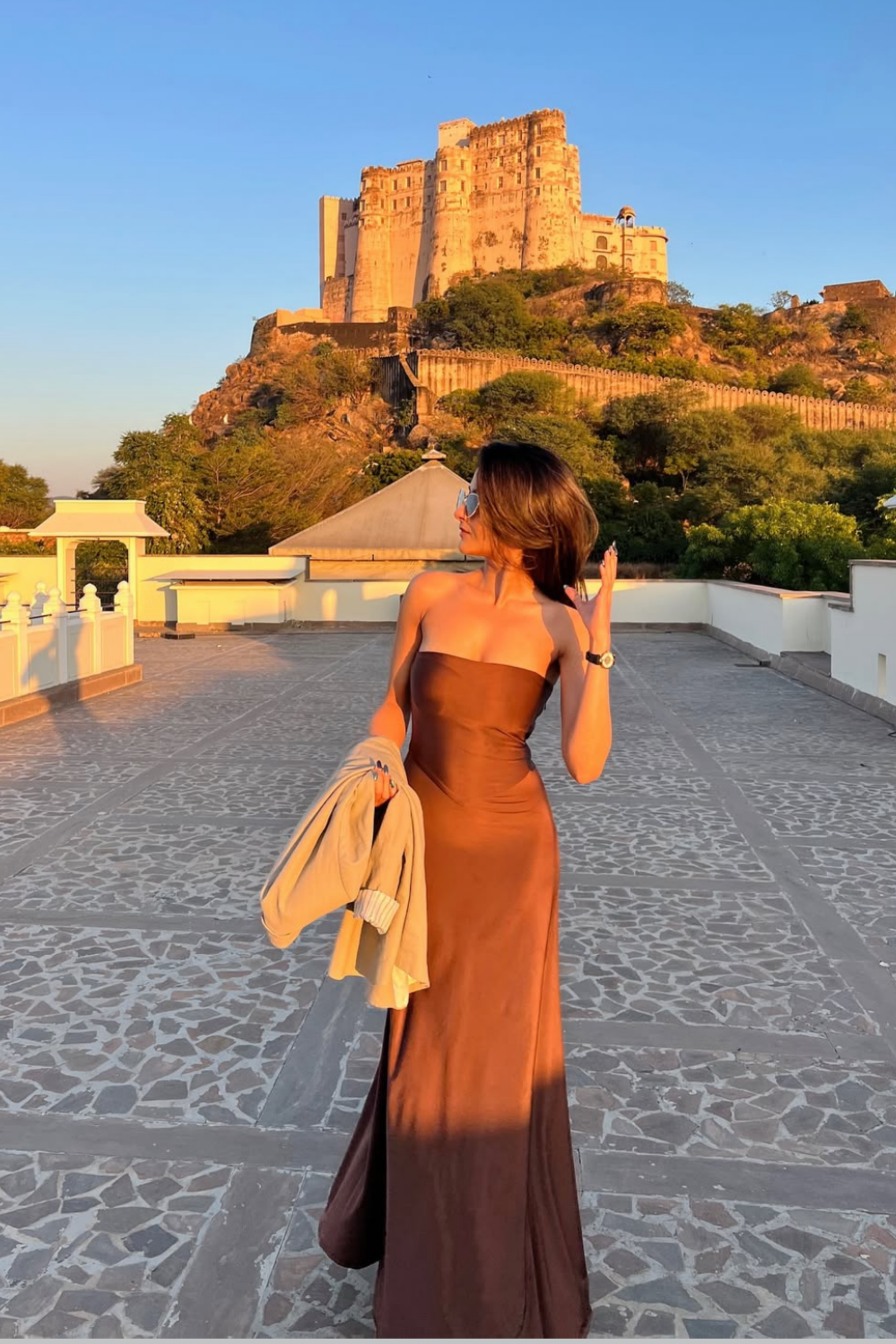 Sheena in Brown Flare Tube Dress - Flow Dress (Coco)