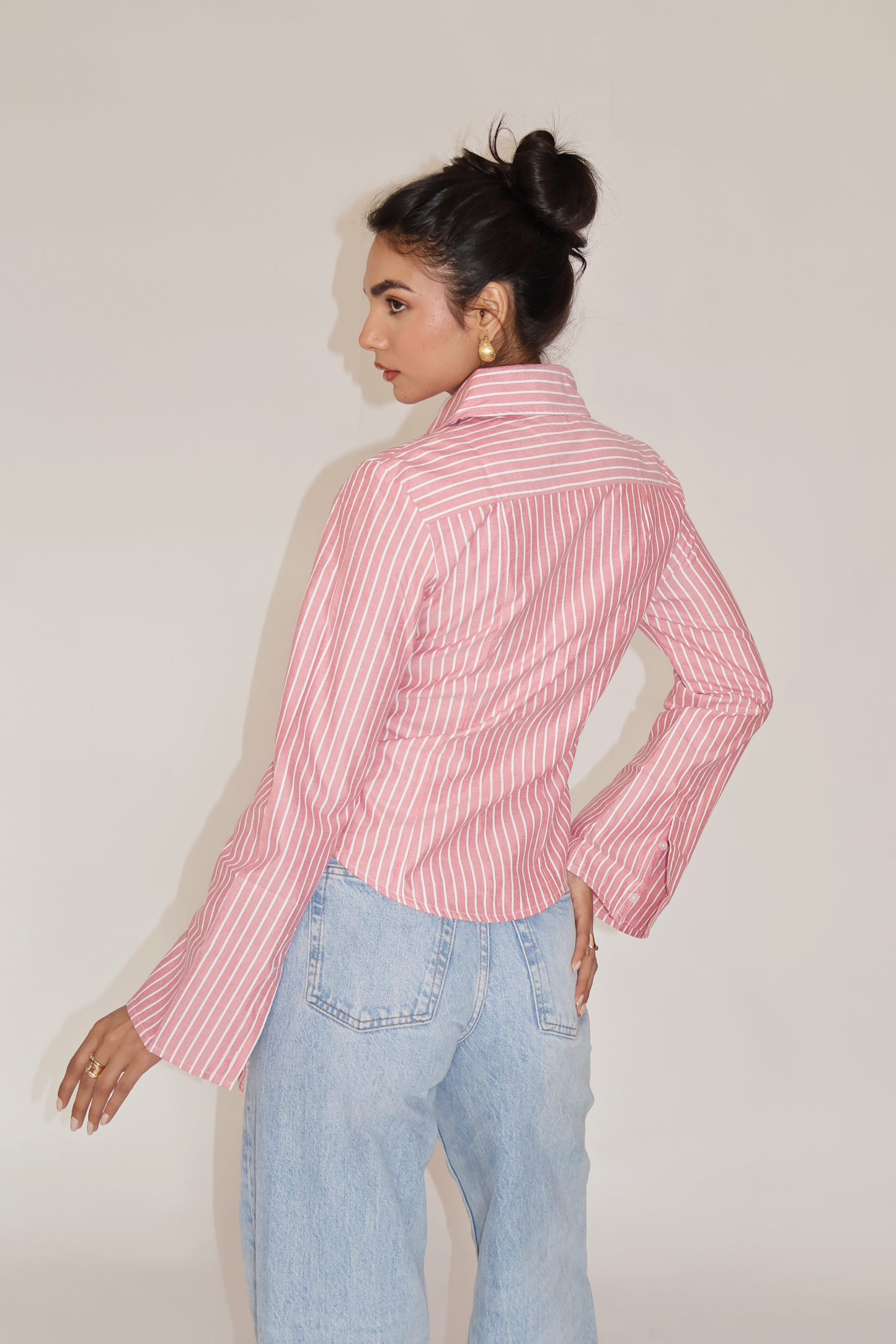 Anku in Red Striped Fitted Shirt – IRIS