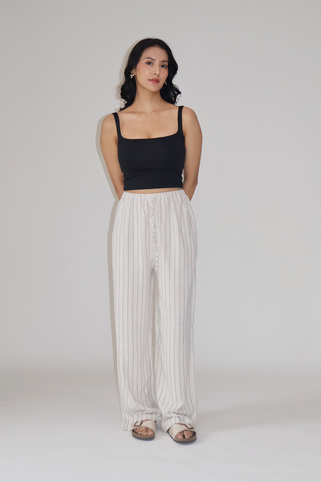 CLAY STRIPED PANTS - (Off white)